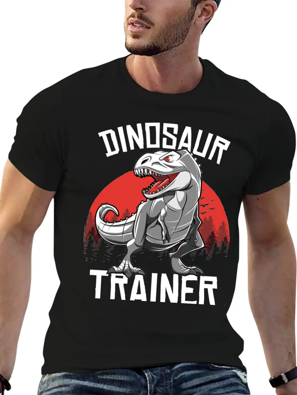 Funny Dinosaur T Rex Trainer Halloween Costume Breathable Soft Cotton T-Shirt – Timeless Casual Look