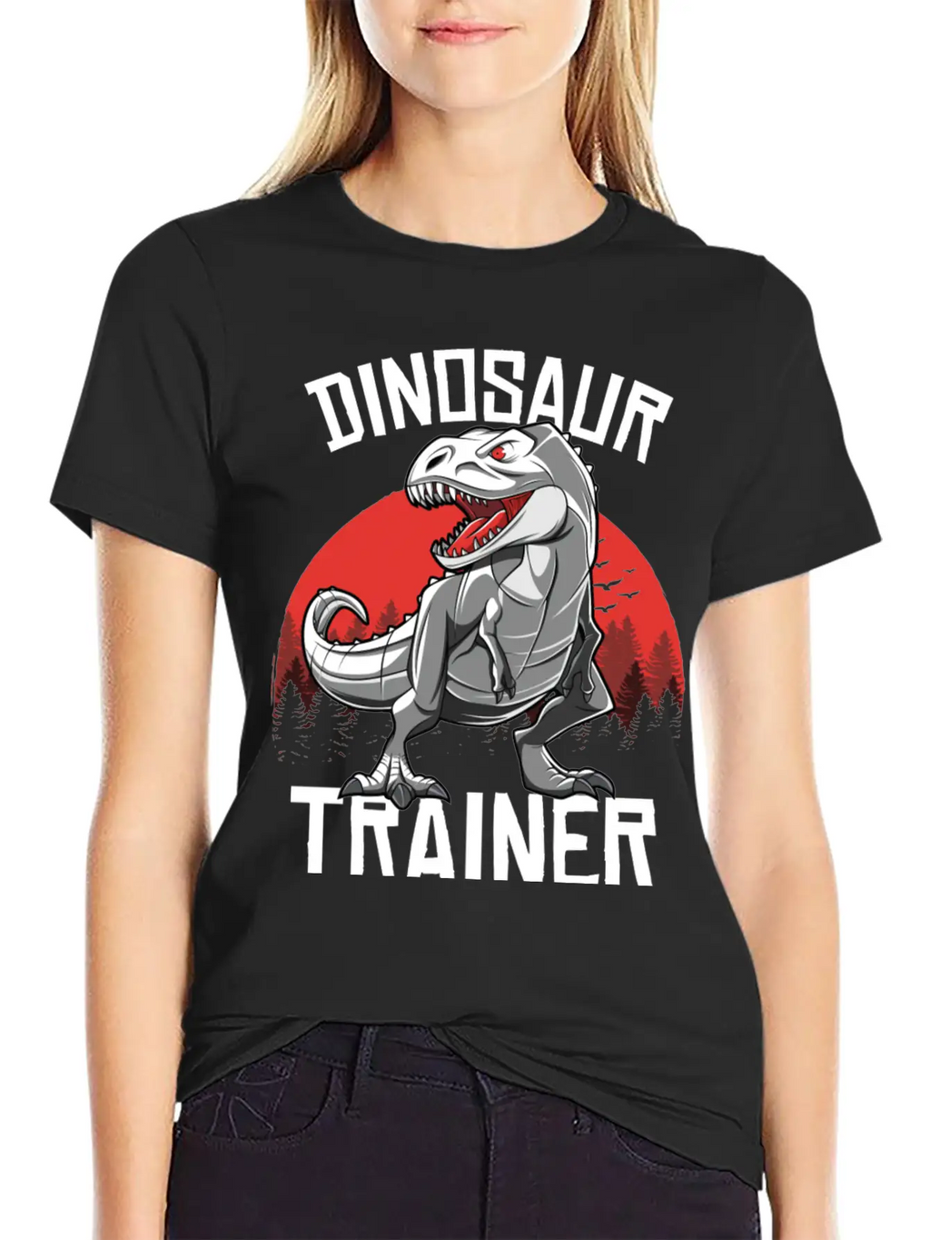 Funny Dinosaur T Rex Trainer Halloween Costume Breathable Soft Cotton T-Shirt – Timeless Casual Look