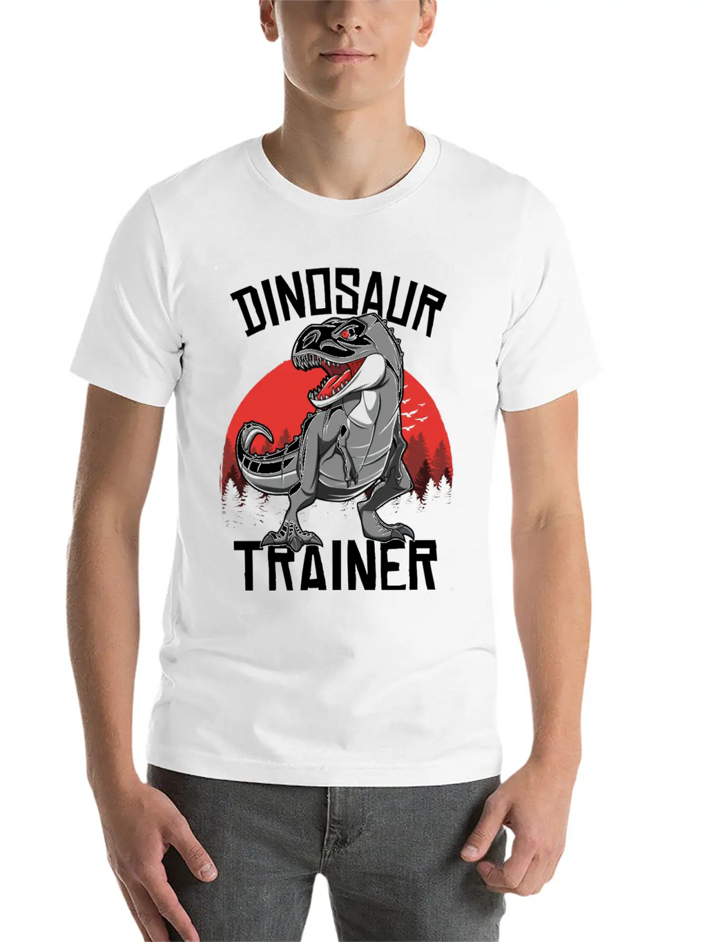 Funny Dinosaur T Rex Trainer Halloween Costume Breathable Soft Cotton T-Shirt – Timeless Casual Look