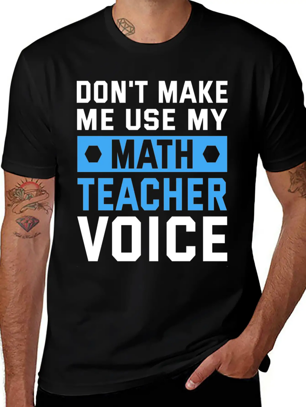 Funny Don't Make Me Use My Teacher Voice Educator Stylish Everyday T-Shirt – Unisex Basic Cotton Tee