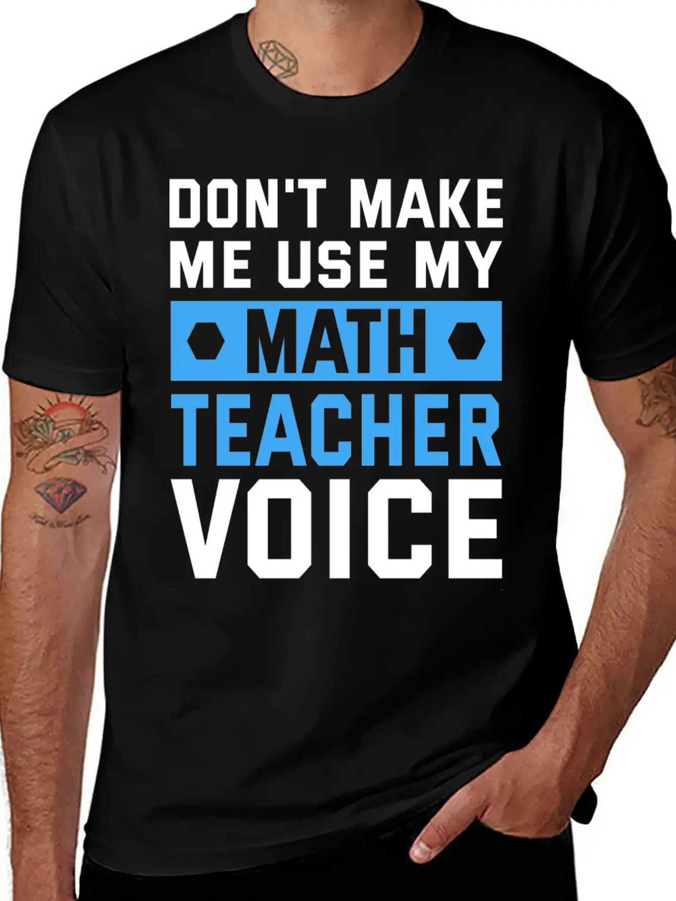 Funny Don't Make Me Use My Teacher Voice Educator Stylish Everyday T-Shirt – Unisex Basic Cotton Tee