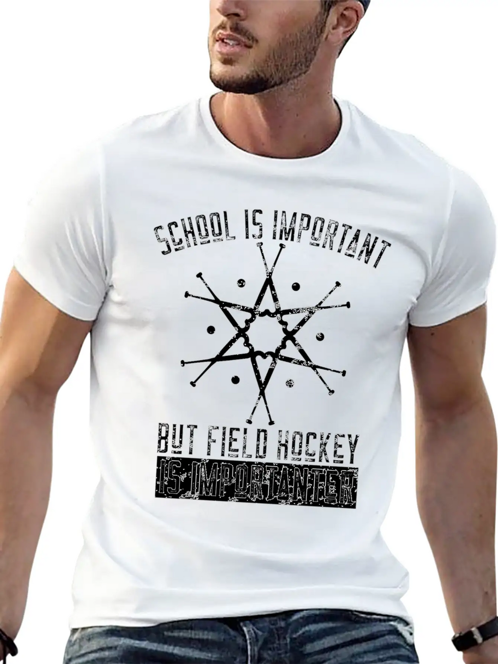 Funny Field Hockey Player Gift Stylish Everyday T-Shirt – Unisex Basic Cotton Tee