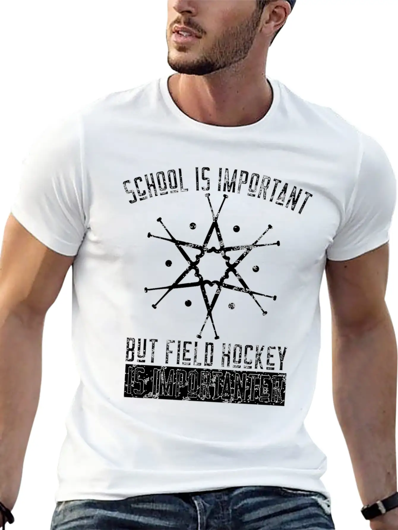 Funny Field Hockey Player Gift Stylish Everyday T-Shirt – Unisex Basic Cotton Tee