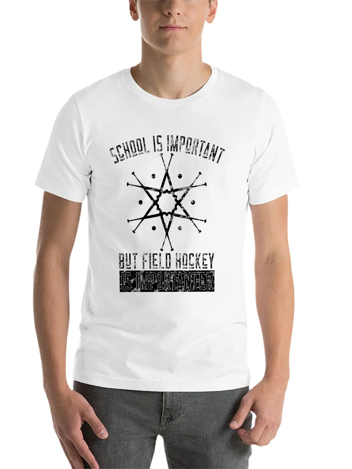 Funny Field Hockey Player Gift Stylish Everyday T-Shirt – Unisex Basic Cotton Tee