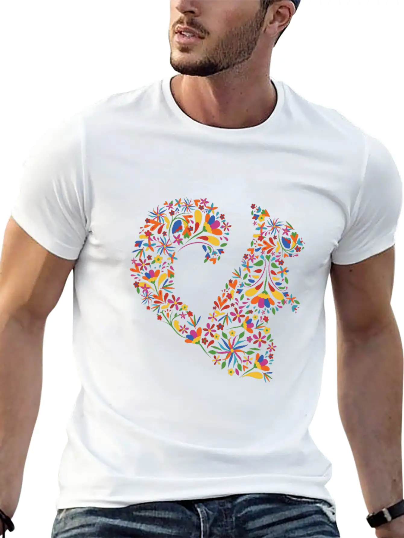 Funny Floral Squirrel Flower Classic Cotton Tee – Unisex Comfort For Any Season
