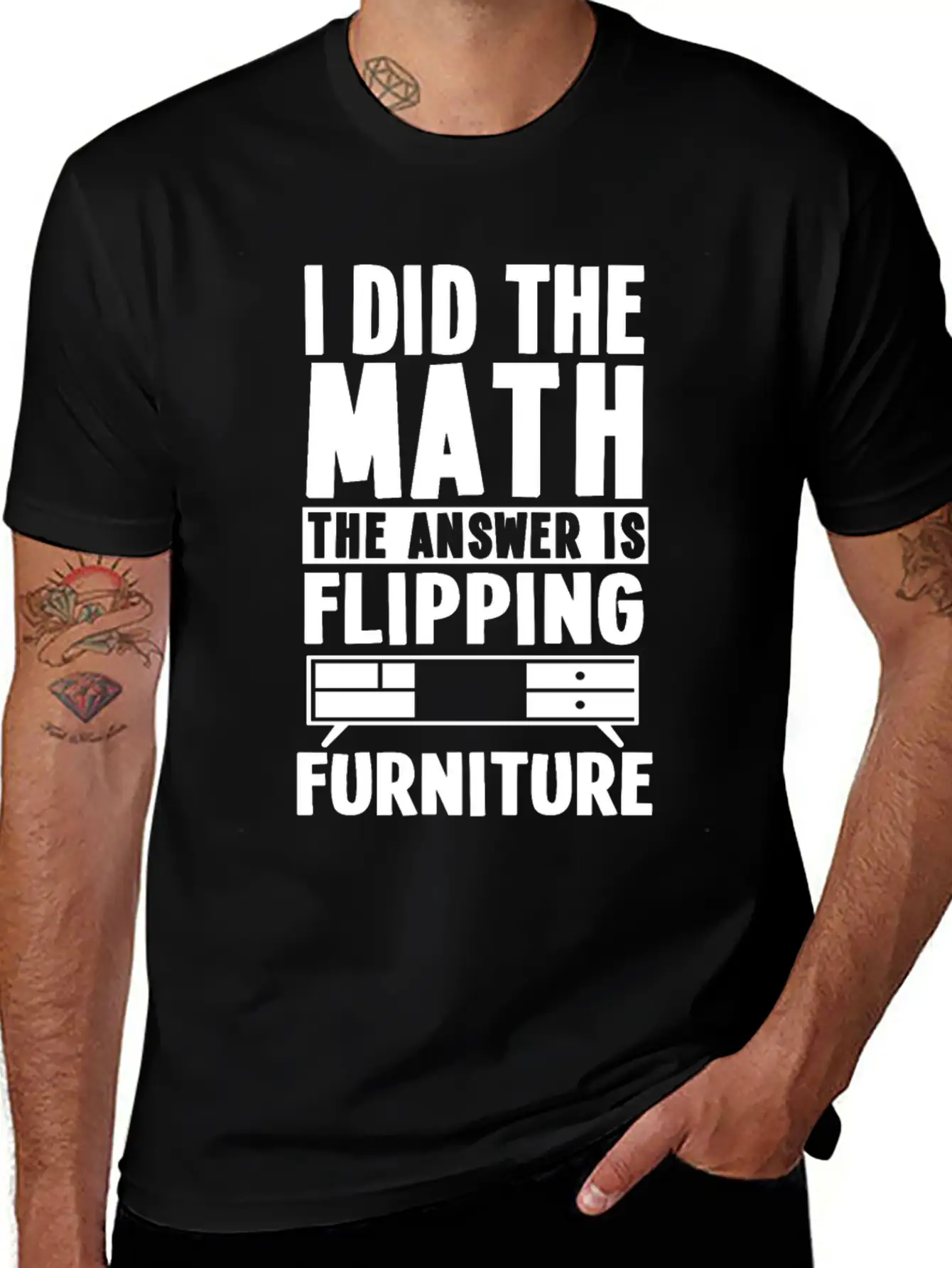 Funny Furniture Flipping Saying Relaxed Everyday Tee – Lightweight And Durable Cotton