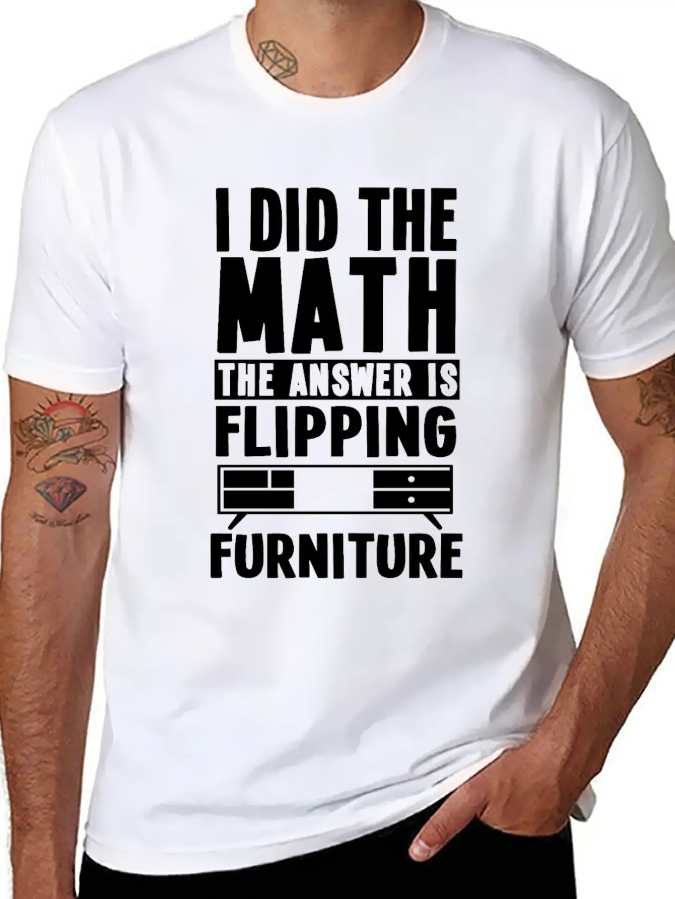 Funny Furniture Flipping Saying Relaxed Everyday Tee – Lightweight And Durable Cotton
