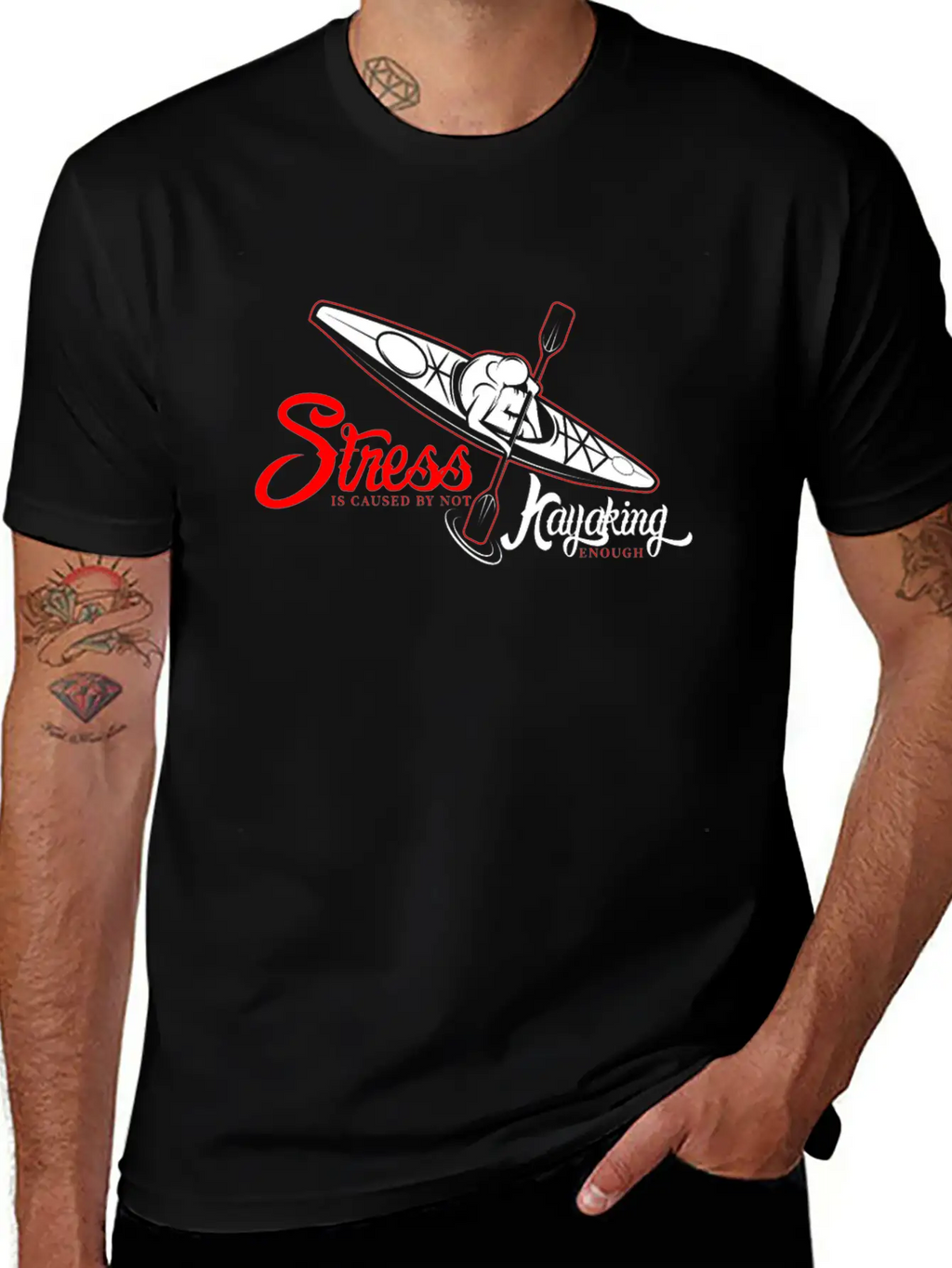 Funny Gift - Cool Stress Is Caused By Not Kayaking Stylish Everyday T-Shirt – Unisex Basic Cotton Tee