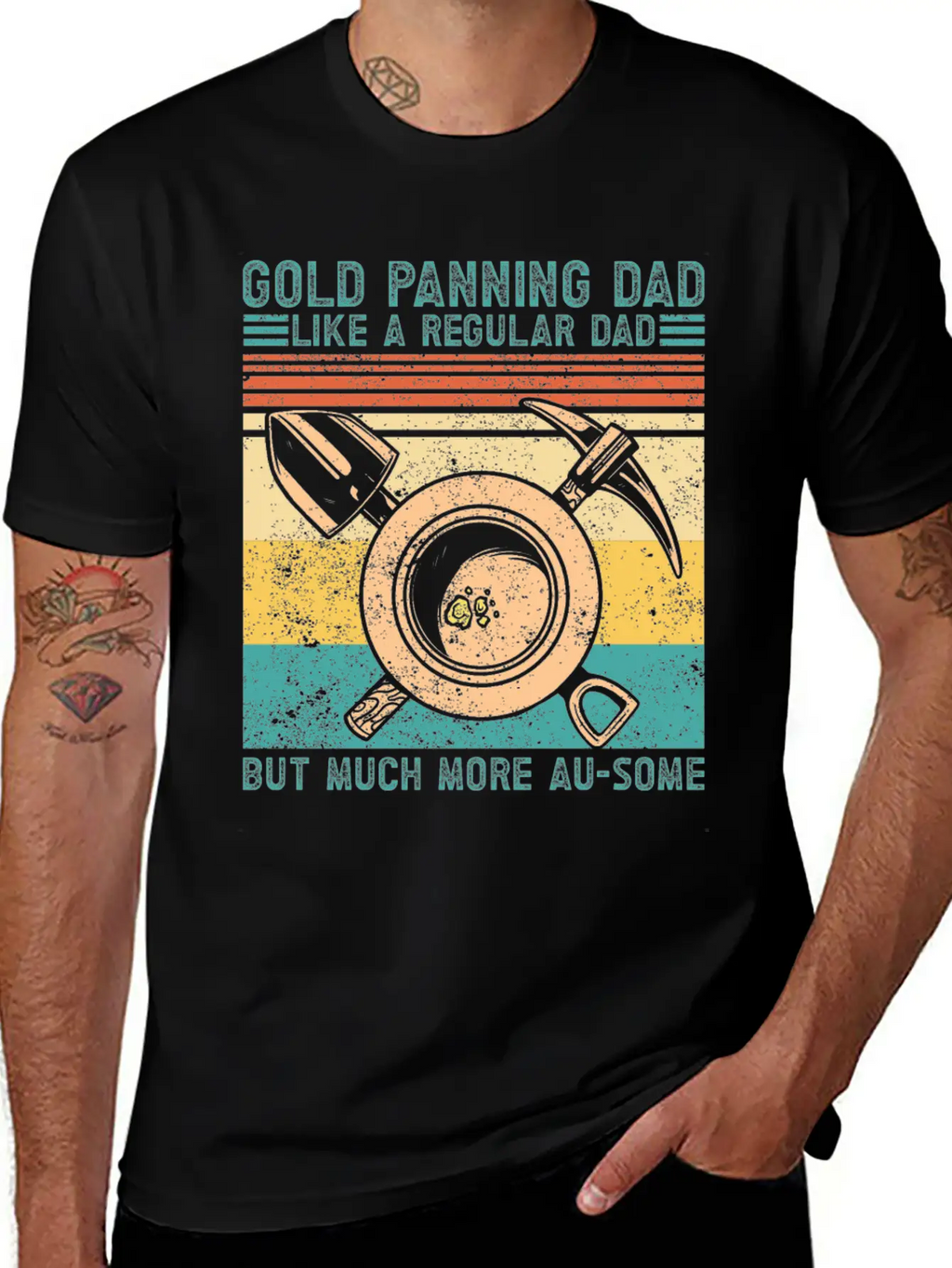 Funny Gold Panning Gold Prospectors Gold Miner Dig Basic Graphic T-Shirt – Daily Comfort In Soft Cotton