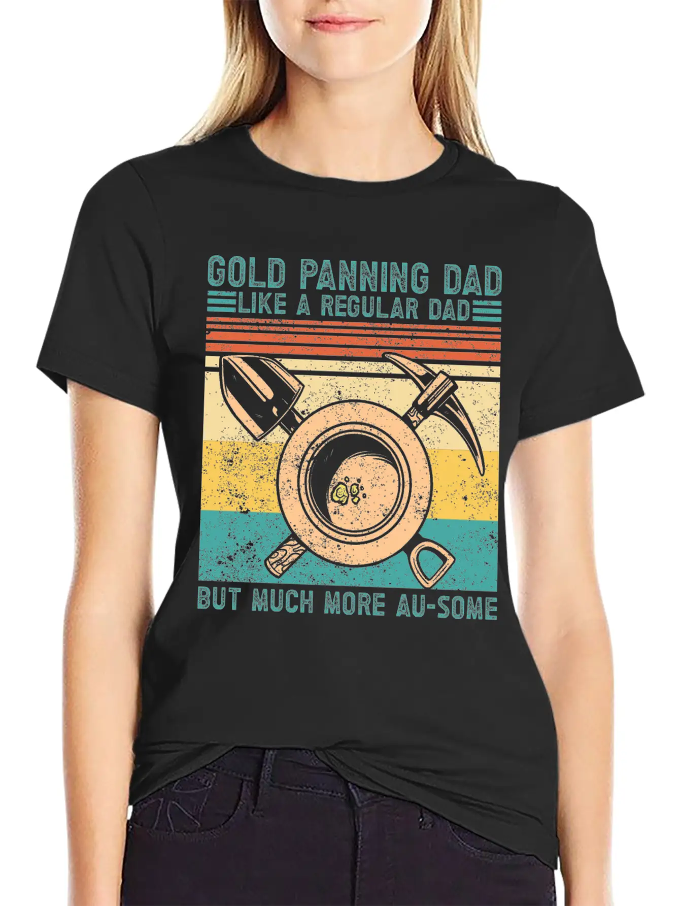 Funny Gold Panning Gold Prospectors Gold Miner Dig Basic Graphic T-Shirt – Daily Comfort In Soft Cotton