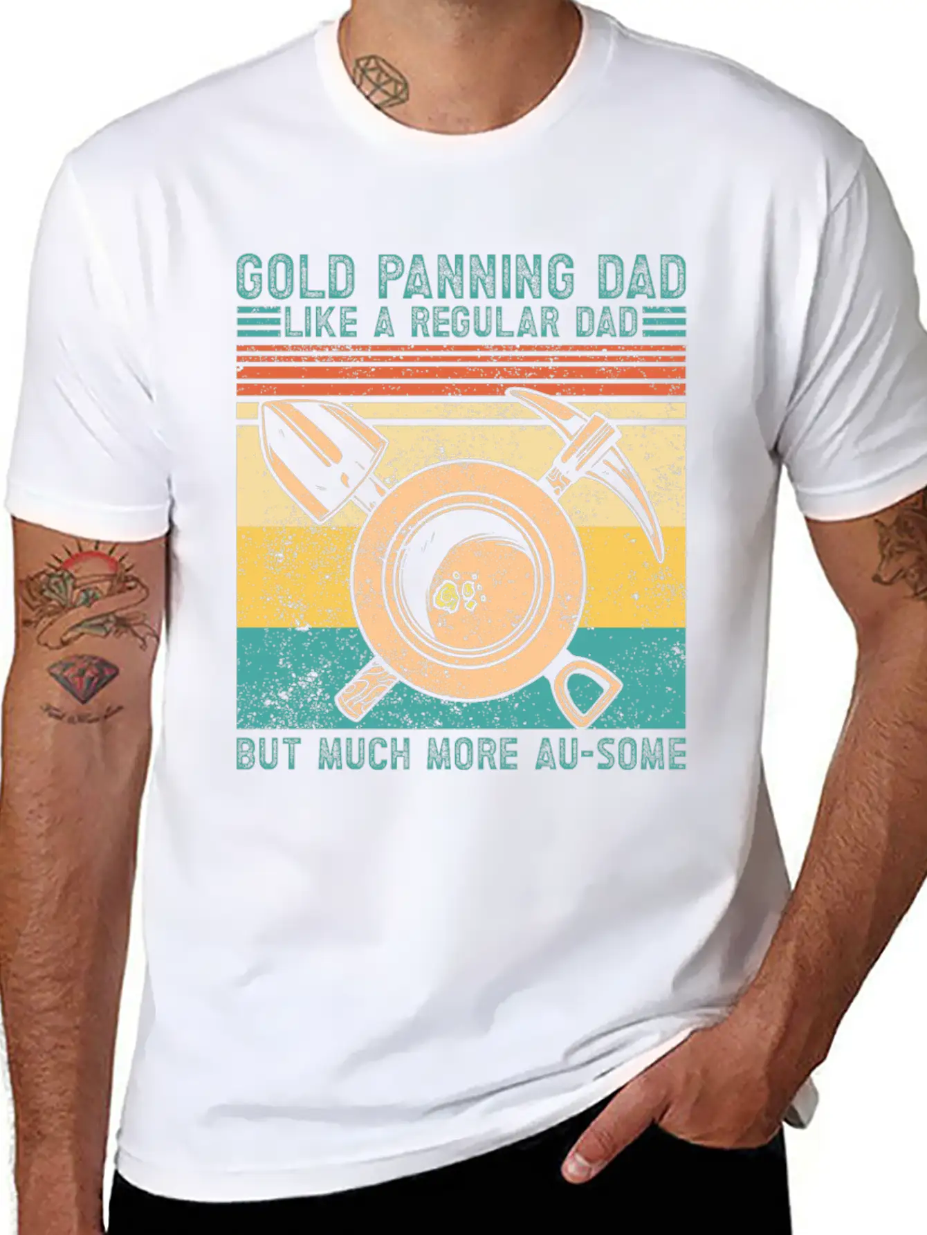 Funny Gold Panning Gold Prospectors Gold Miner Dig Basic Graphic T-Shirt – Daily Comfort In Soft Cotton