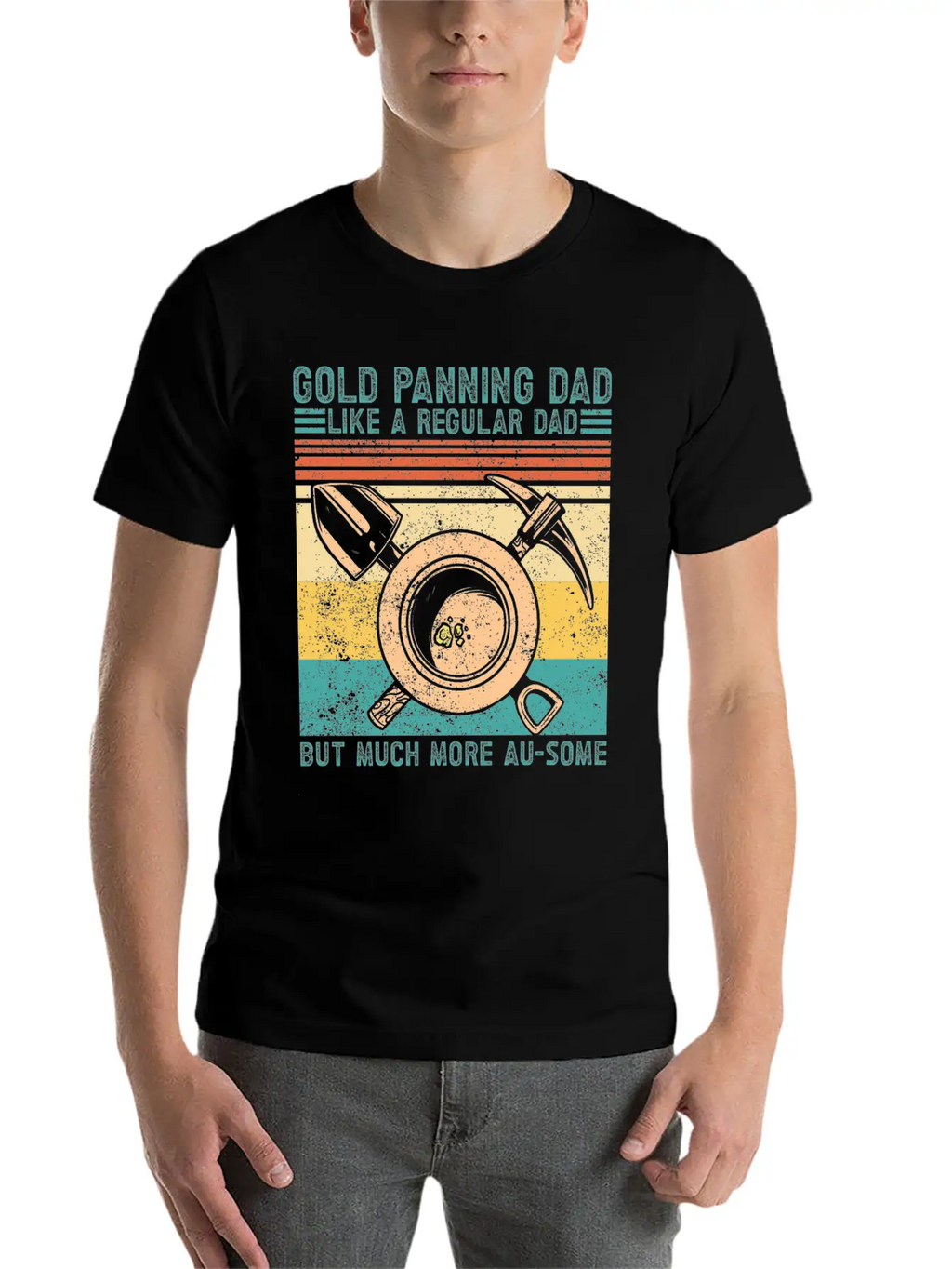 Funny Gold Panning Gold Prospectors Gold Miner Dig Basic Graphic T-Shirt – Daily Comfort In Soft Cotton