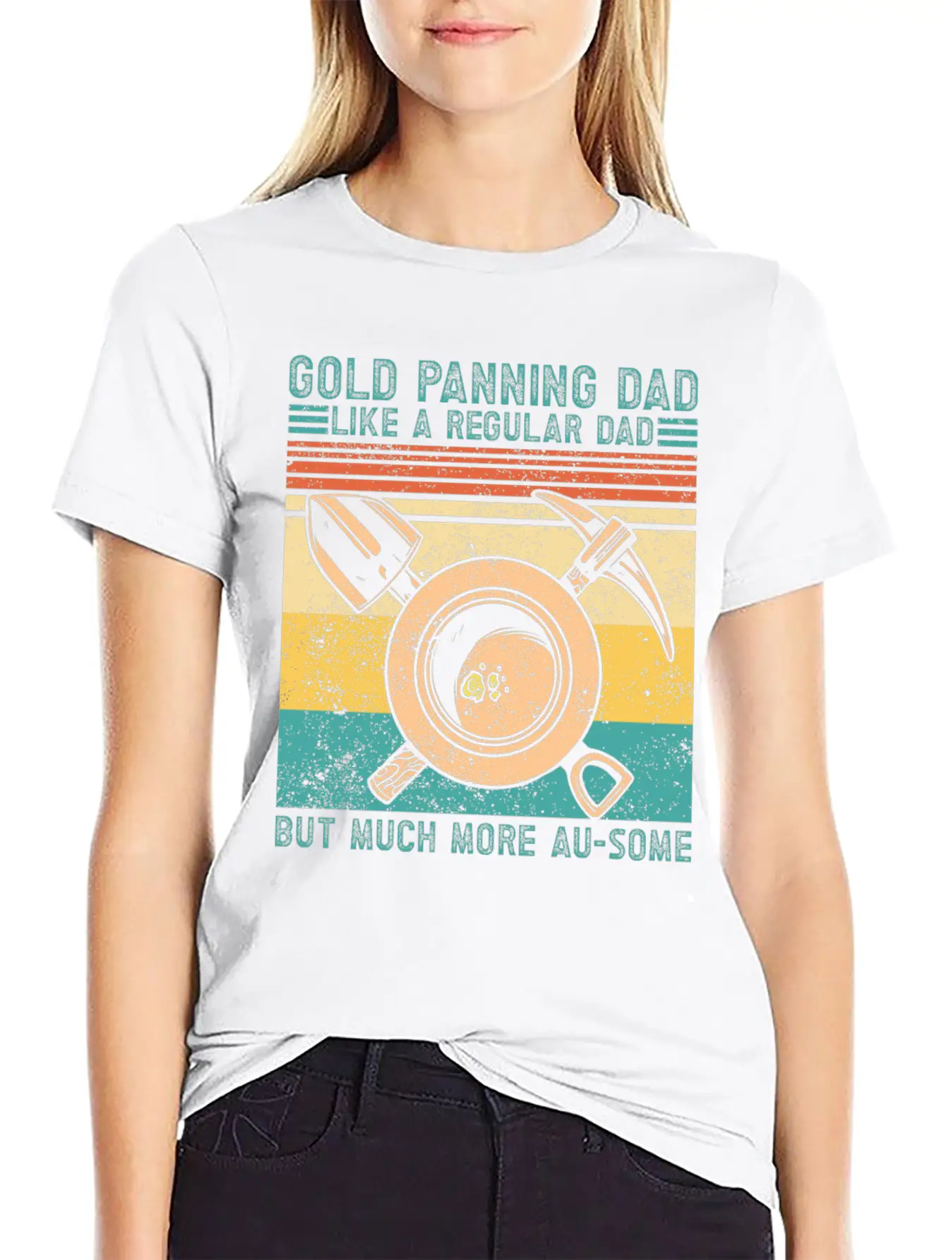 Funny Gold Panning Gold Prospectors Gold Miner Dig Basic Graphic T-Shirt – Daily Comfort In Soft Cotton