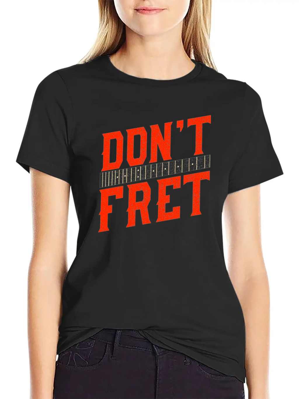 Funny Guitar Don't Fret Vintage Music Gift Unisex Casual T-Shirt – Clean Design For Daily Comfort