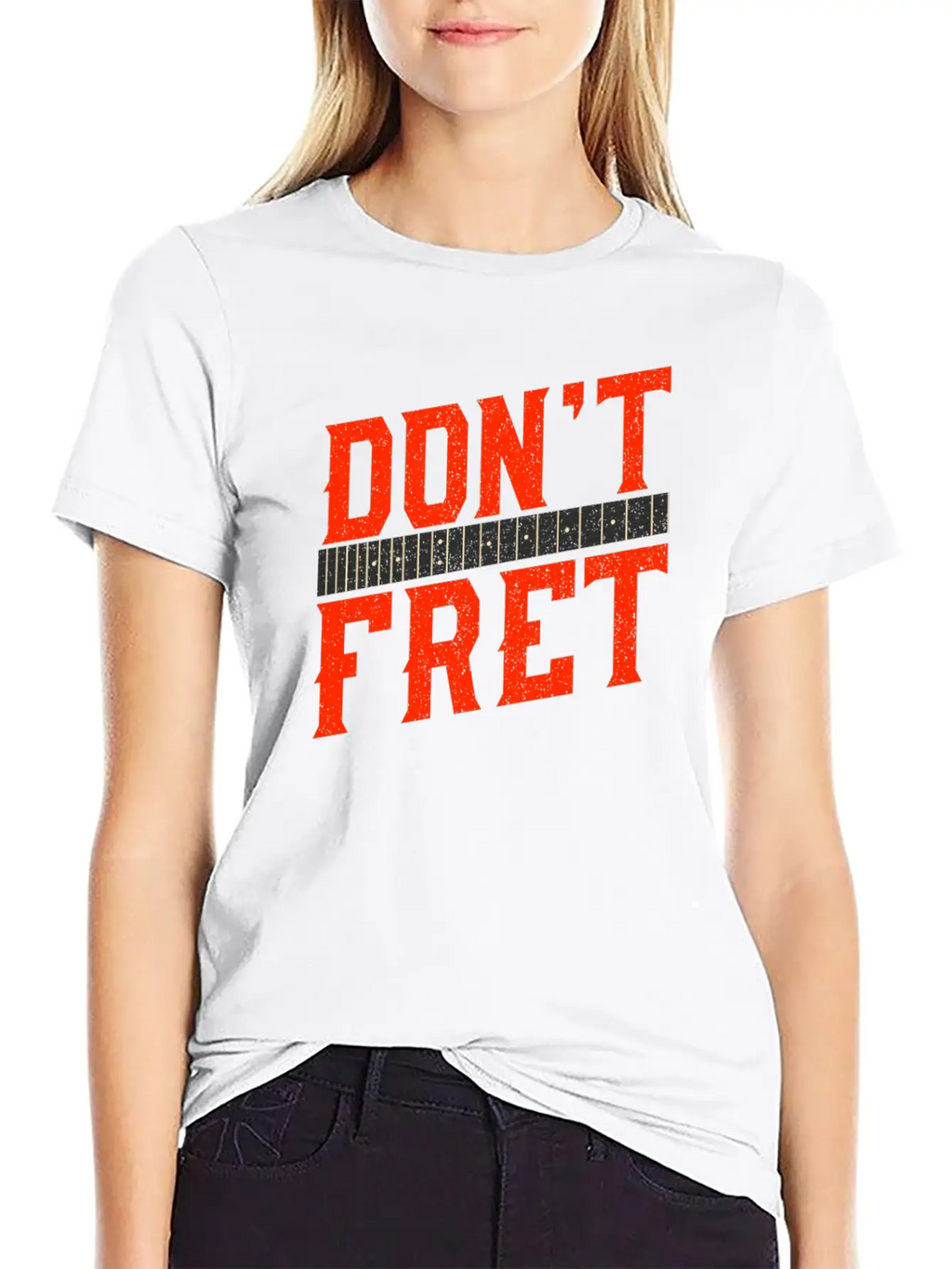 Funny Guitar Don't Fret Vintage Music Gift Unisex Casual T-Shirt – Clean Design For Daily Comfort