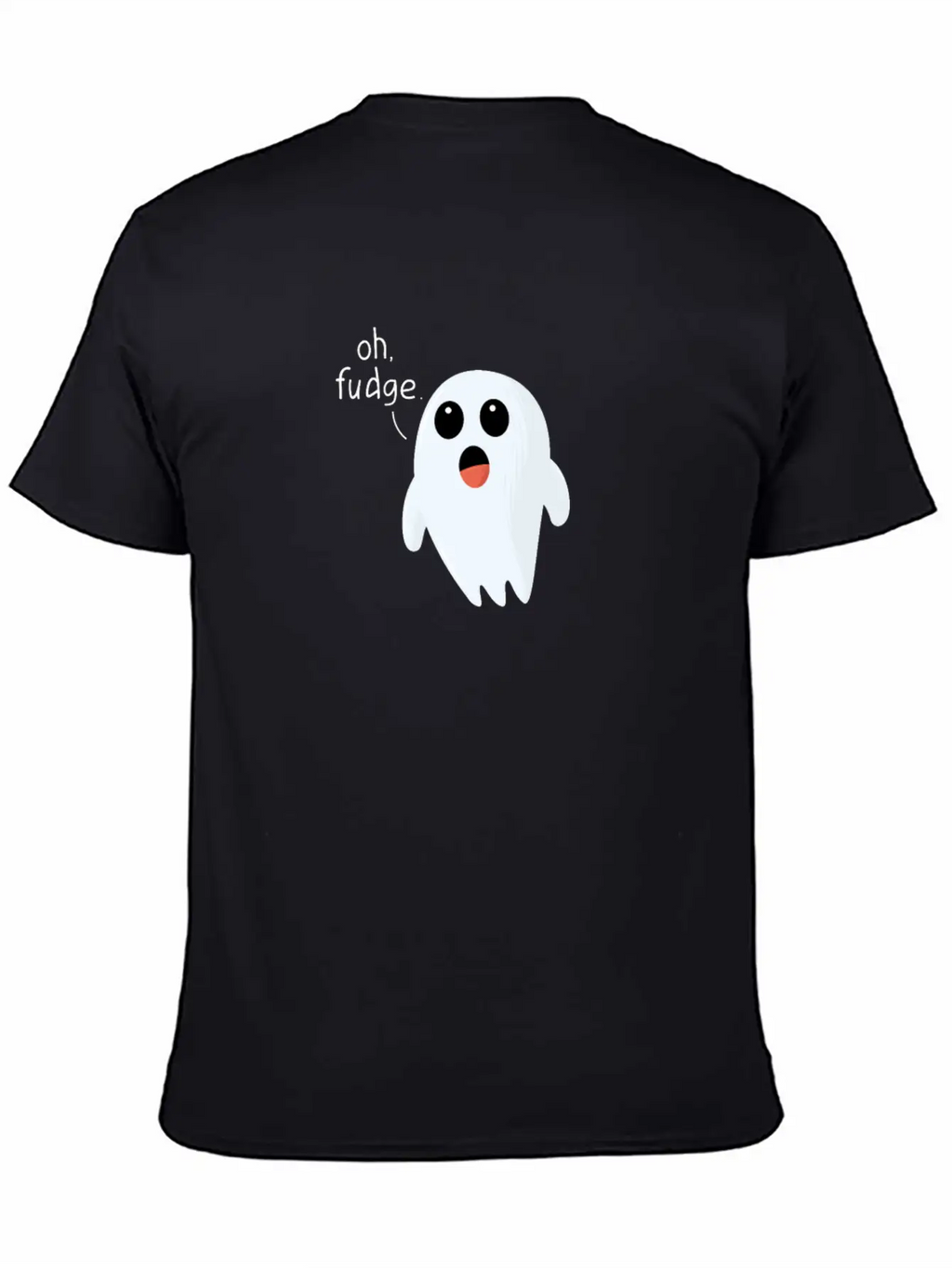 Funny Halloween Print Ghost - Oh Fudge Cute Joke Basic Graphic T-Shirt – Daily Comfort In Soft Cotton
