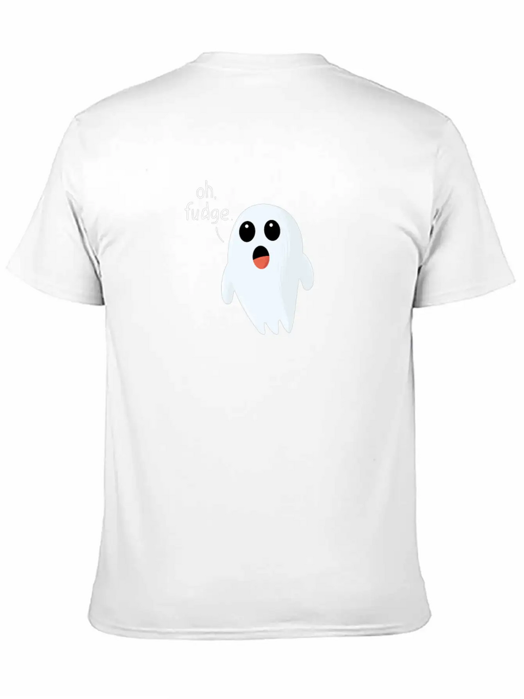 Funny Halloween Print Ghost - Oh Fudge Cute Joke Basic Graphic T-Shirt – Daily Comfort In Soft Cotton