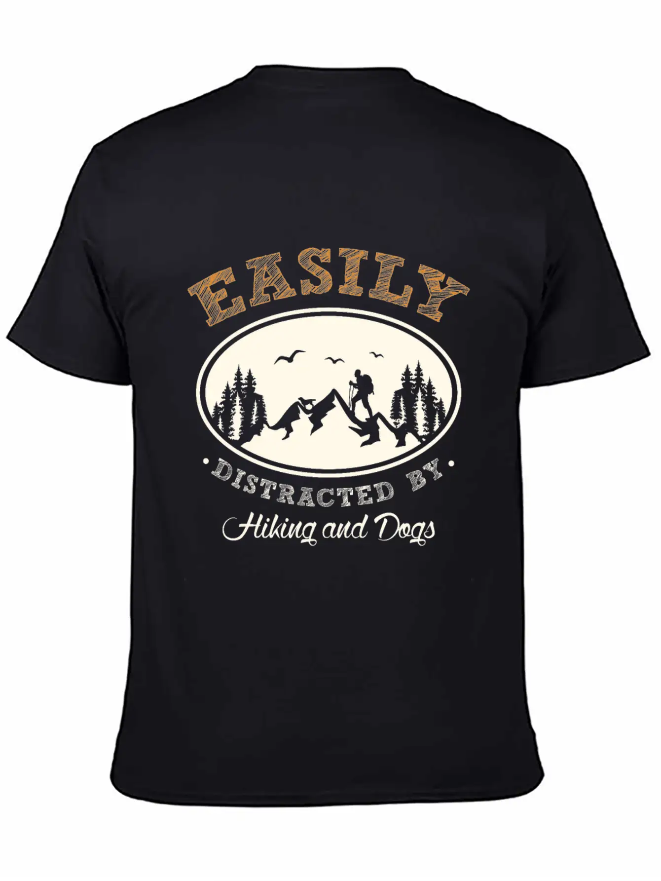 Funny Hiking Hiking With Dog Timeless Short Sleeve Tee – Comfy And Minimalist Design