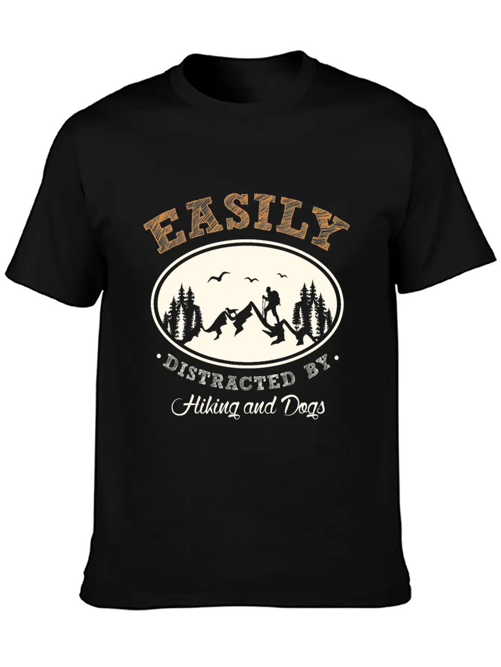 Funny Hiking Hiking With Dog Timeless Short Sleeve Tee – Comfy And Minimalist Design