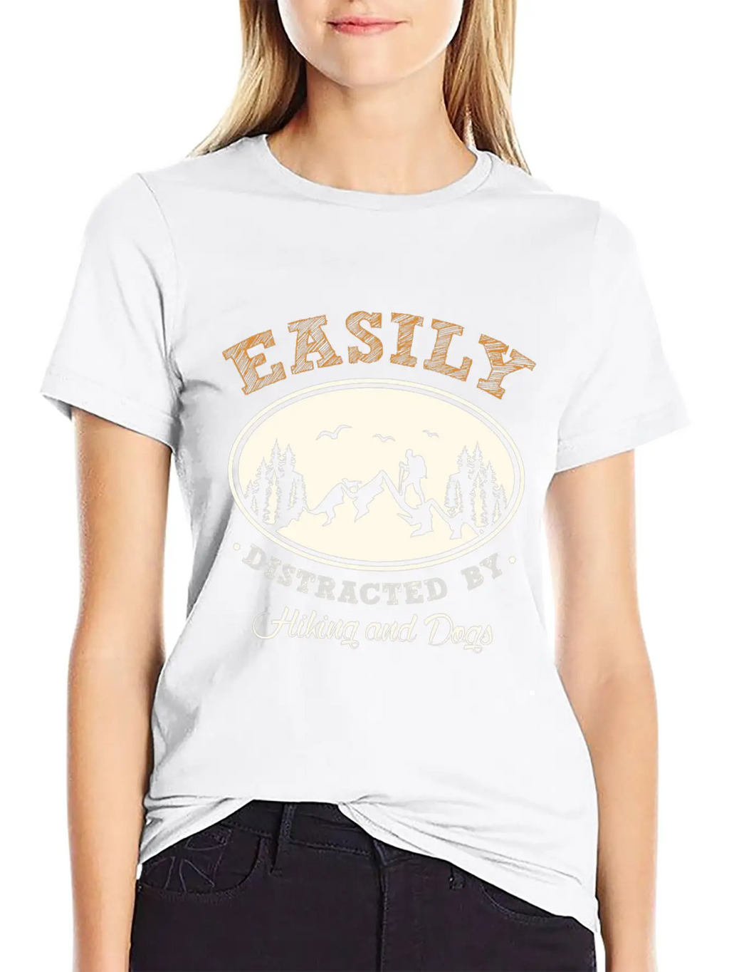 Funny Hiking Hiking With Dog Timeless Short Sleeve Tee – Comfy And Minimalist Design