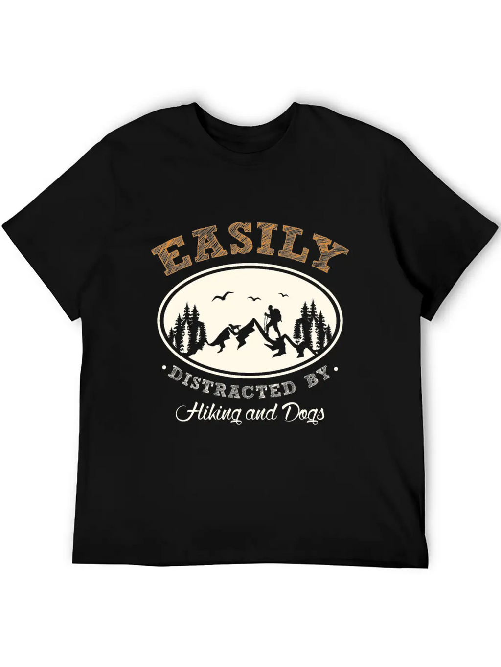 Funny Hiking Hiking With Dog Timeless Short Sleeve Tee – Comfy And Minimalist Design