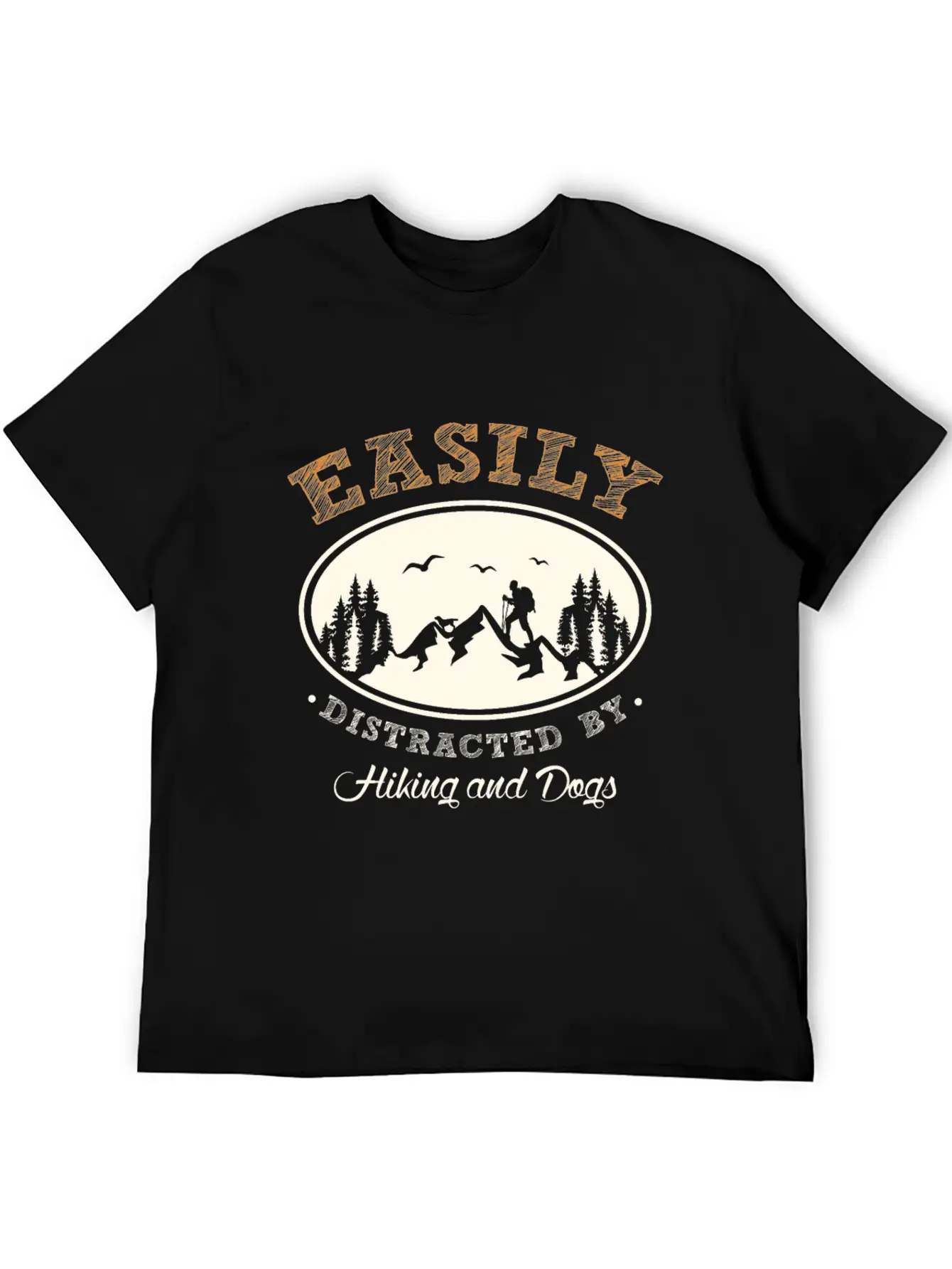 Funny Hiking Hiking With Dog Timeless Short Sleeve Tee – Comfy And Minimalist Design