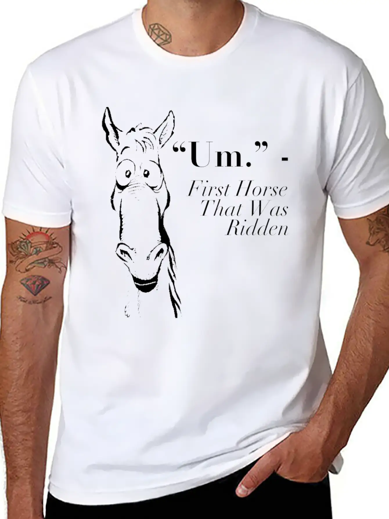 Funny Horse Shirt - Gift For Horse Lovers Breathable Soft Cotton T-Shirt – Timeless Casual Look