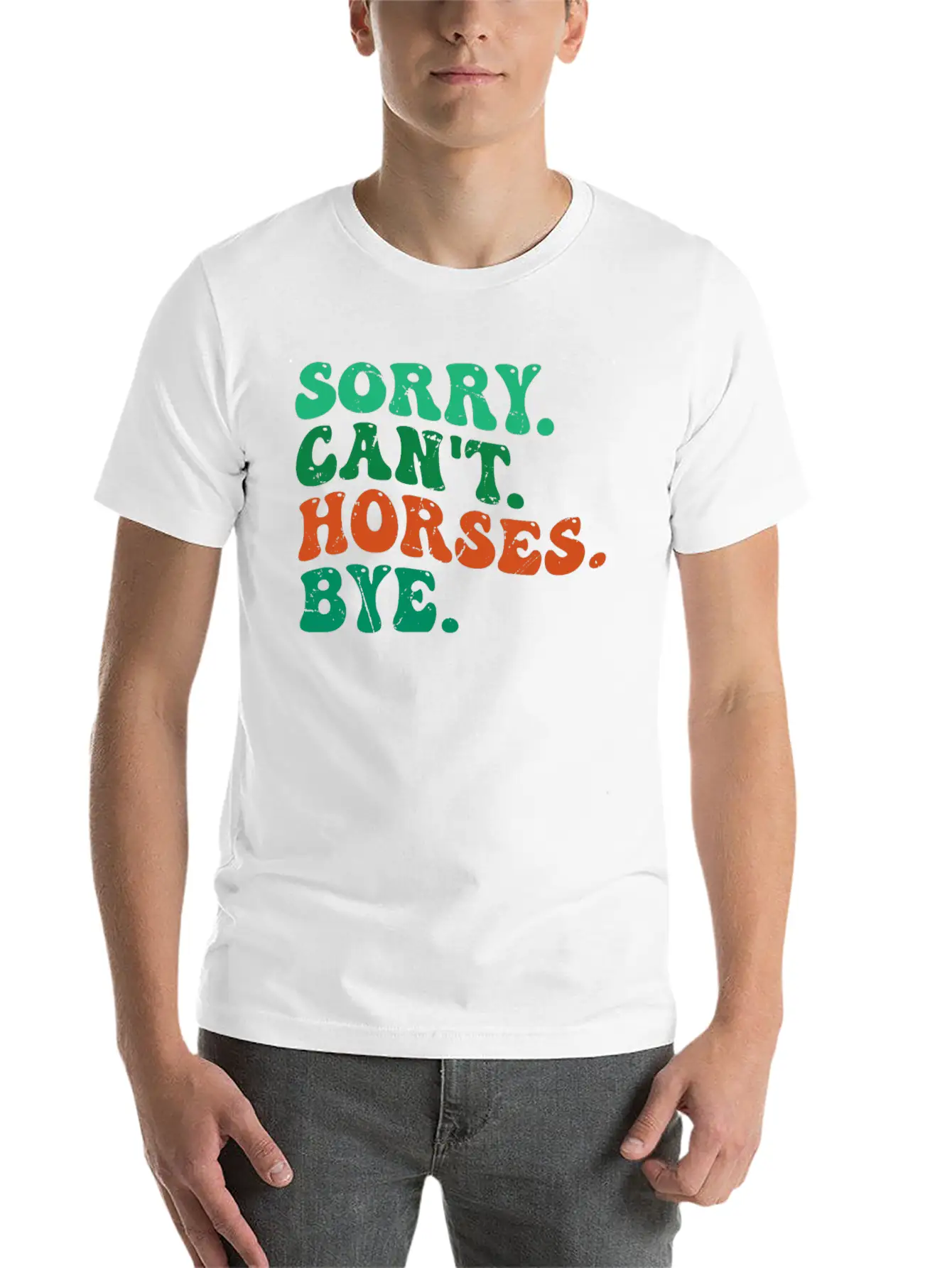 Funny Horse Sorry Can't Horses Bye Breathable Graphic T-Shirt – Perfect For Casual Days