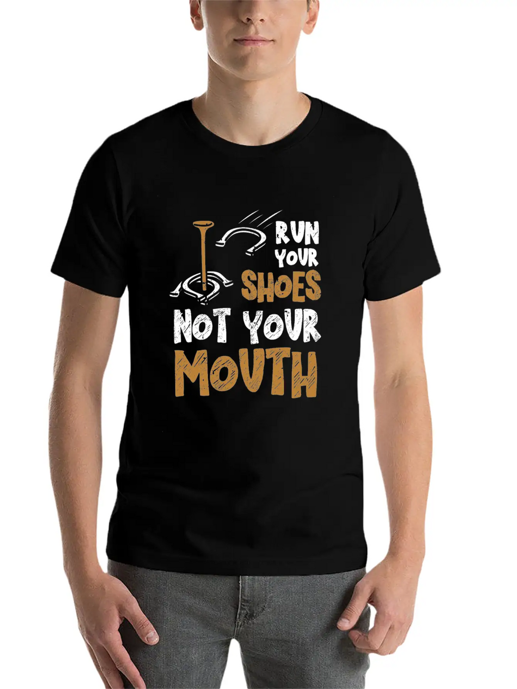 Funny Horseshoe Pitching Breathable Soft Cotton T-Shirt – Timeless Casual Look