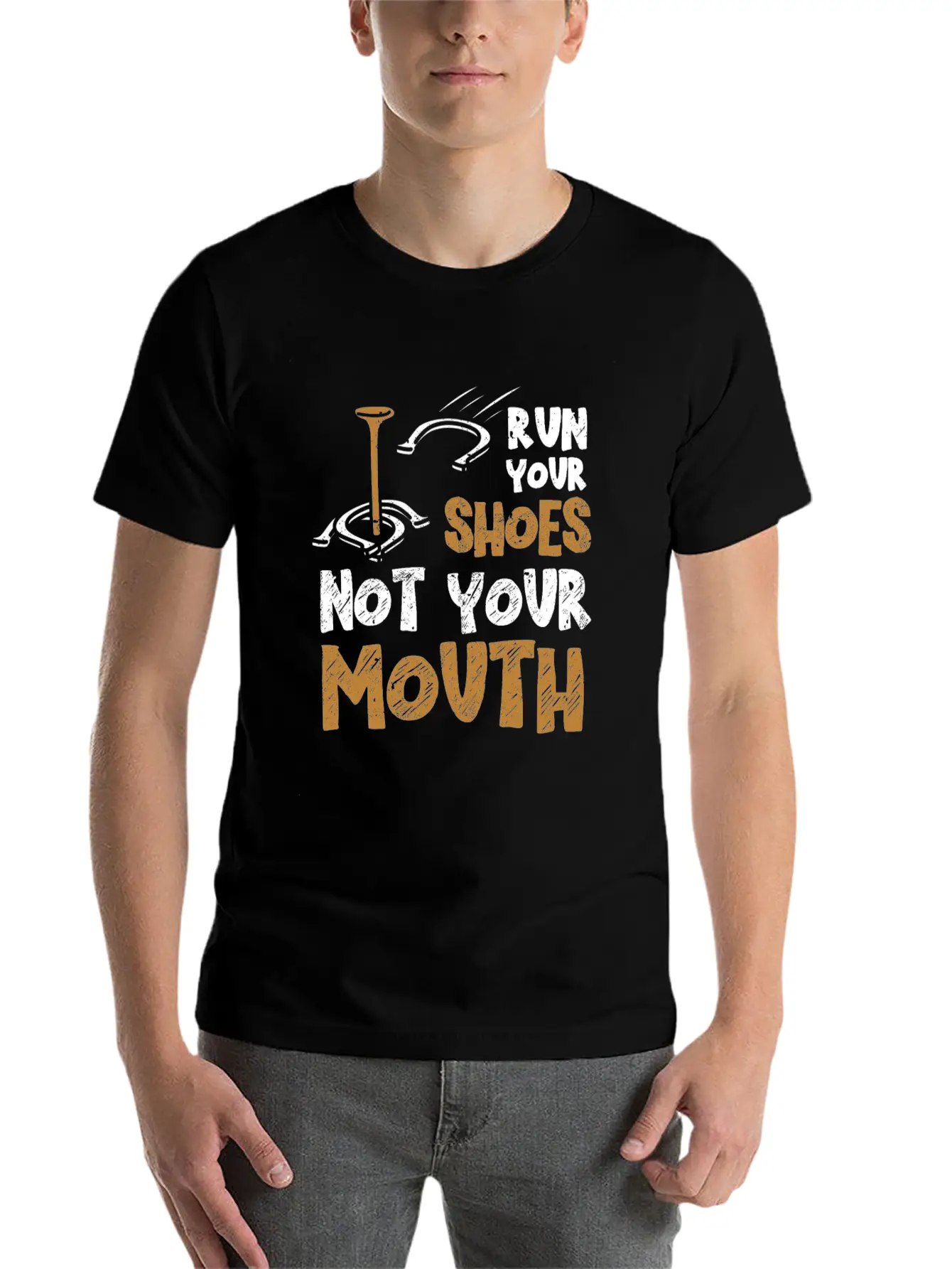 Funny Horseshoe Pitching Breathable Soft Cotton T-Shirt – Timeless Casual Look