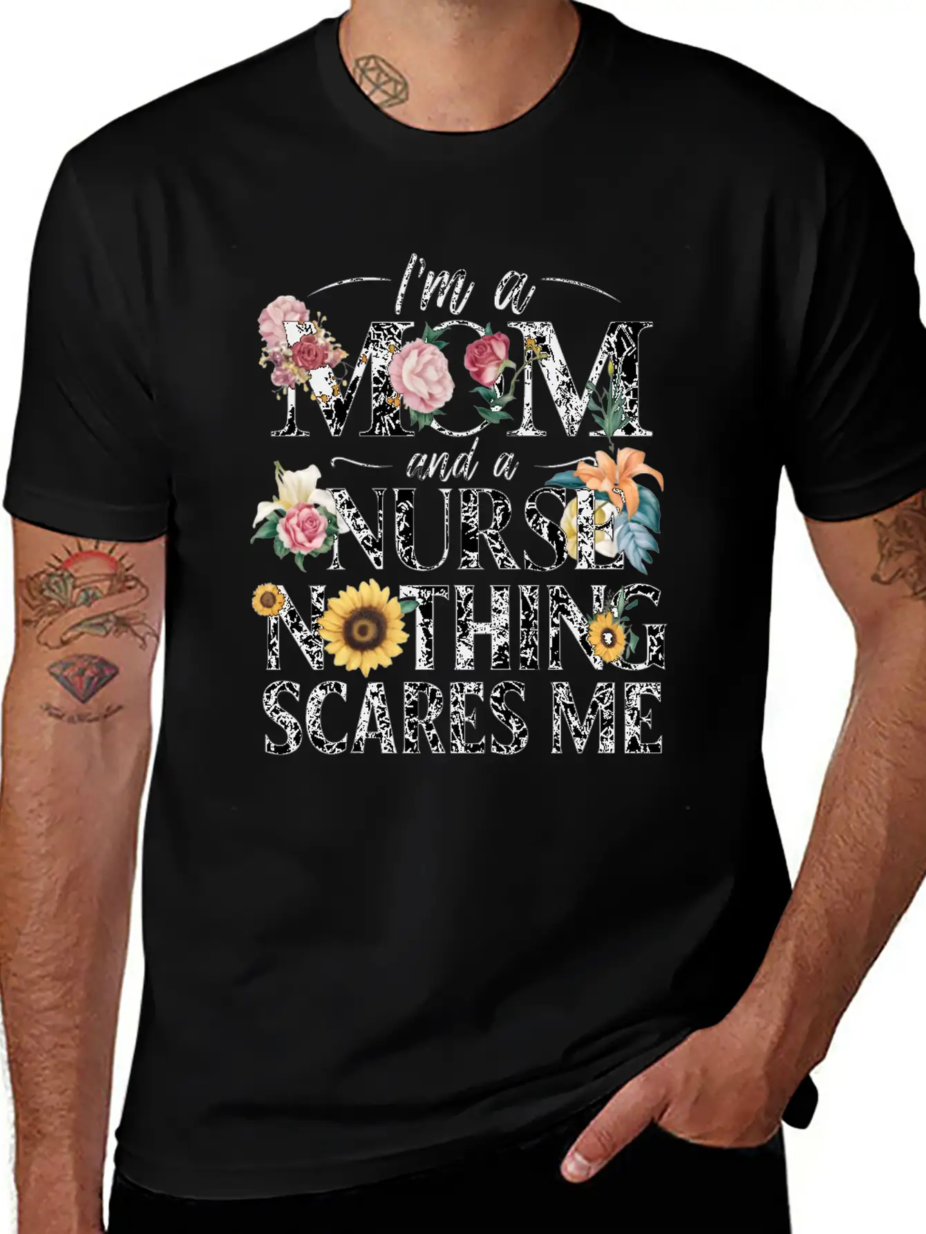 Funny, I Am A Mom And A Nurse Nothing Scares Me Relaxed Everyday Tee – Lightweight And Durable Cotton