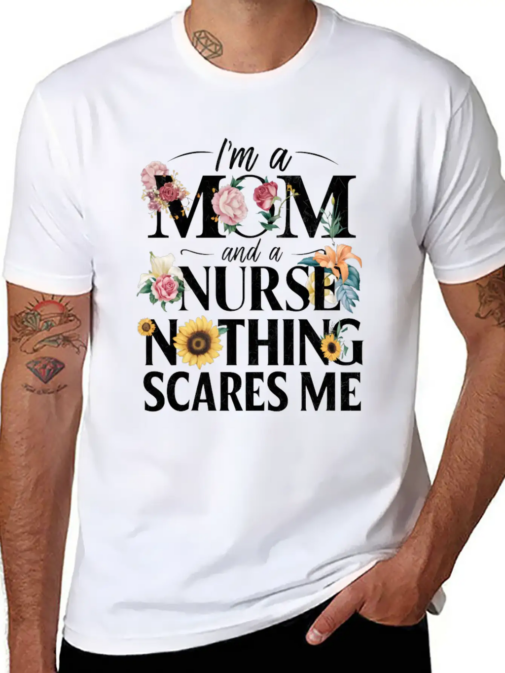 Funny, I Am A Mom And A Nurse Nothing Scares Me Relaxed Everyday Tee – Lightweight And Durable Cotton