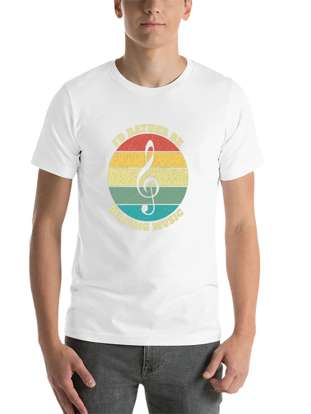 Funny I'd Rather Be Musician Musicians Retro Gift Stylish Everyday T-Shirt – Unisex Basic Cotton Tee