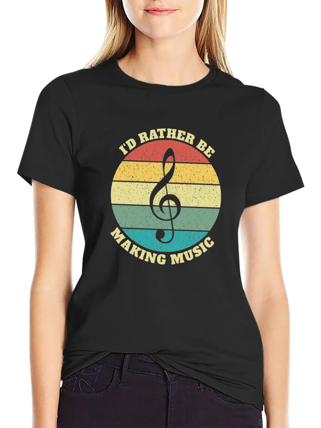Funny I'd Rather Be Musician Musicians Retro Gift Stylish Everyday T-Shirt – Unisex Basic Cotton Tee