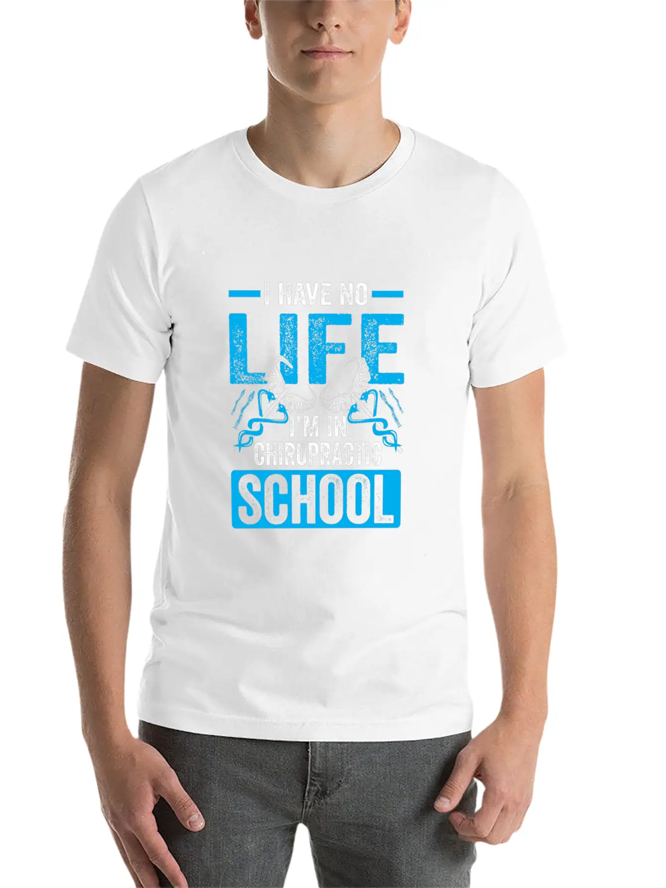 Funny I'm In Chiropractic School Chiropractor Essential Cotton Tee For Daily Outfits – Unisex Style