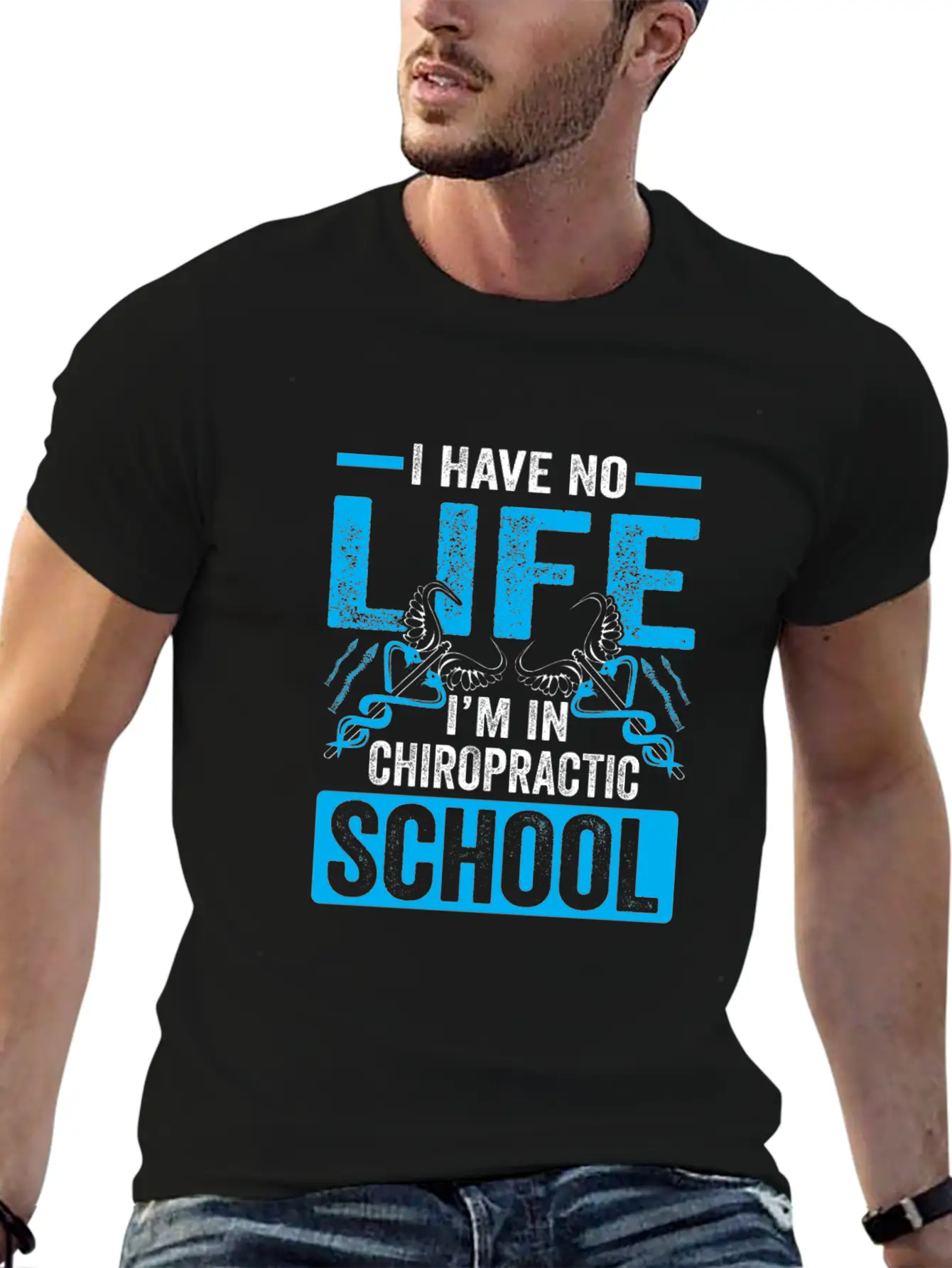 Funny I'm In Chiropractic School Chiropractor Essential Cotton Tee For Daily Outfits – Unisex Style