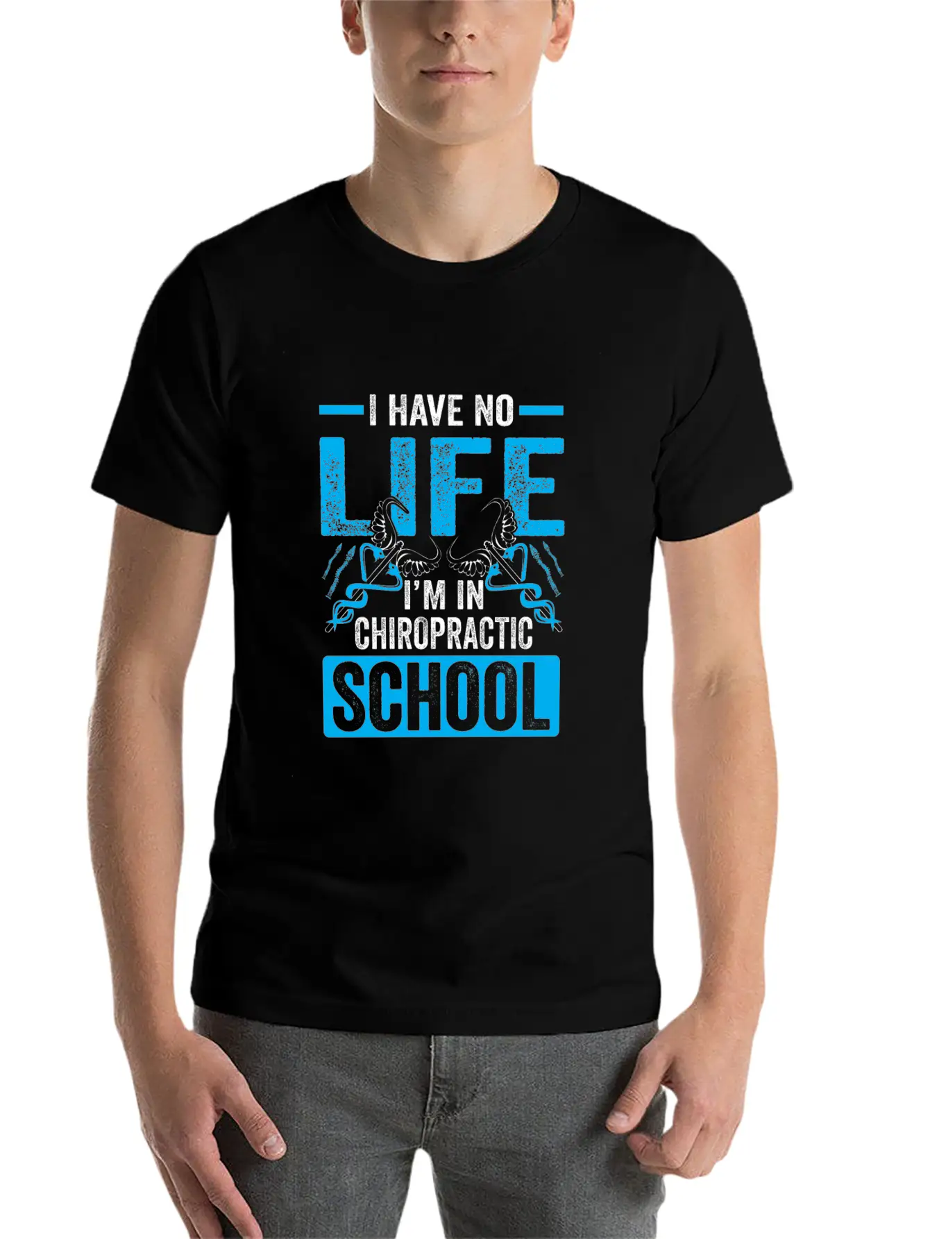 Funny I'm In Chiropractic School Chiropractor Essential Cotton Tee For Daily Outfits – Unisex Style
