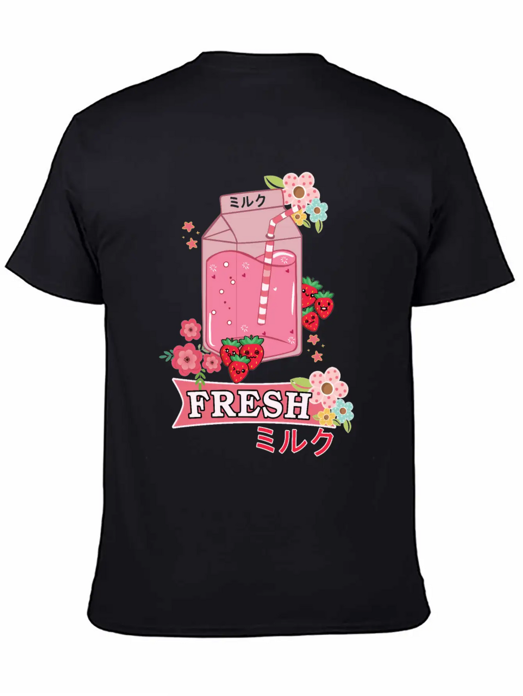 Funny Kawaii Anime Japanese Fresh Strawberry Milk Classic Cotton Tee – Unisex Comfort For Any Season