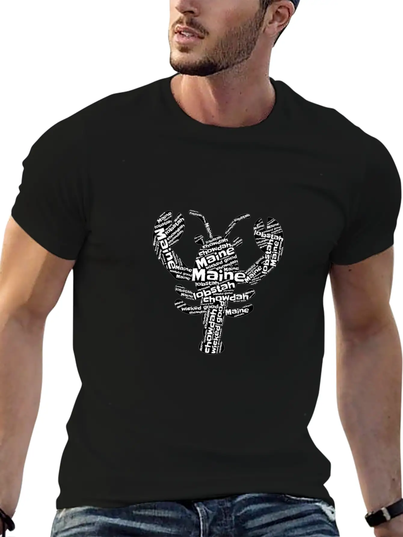 Funny Lobster Maine Accent Art Words Unisex Casual T-Shirt – Clean Design For Daily Comfort