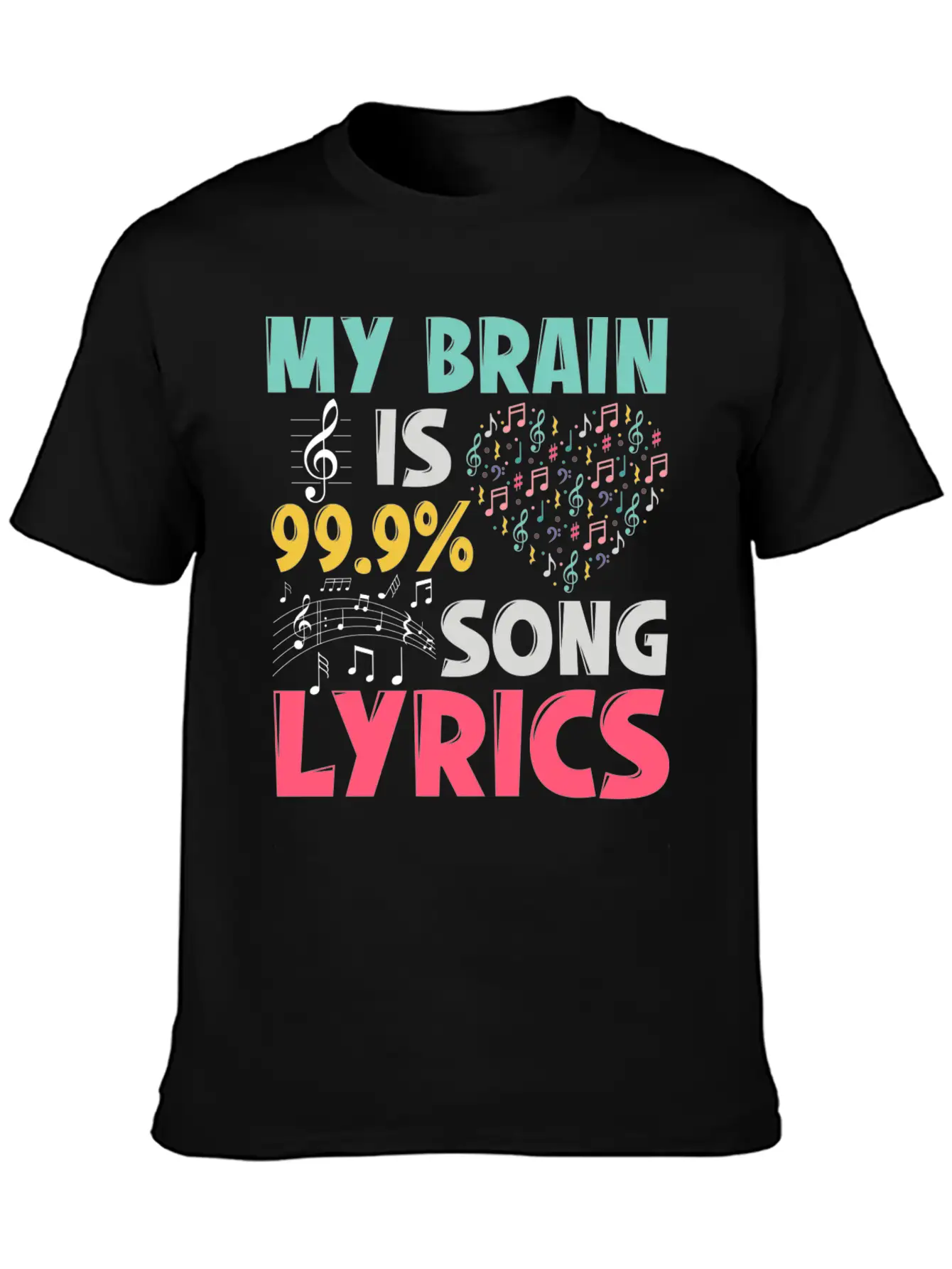 Funny Lyricist Design My Brain Is 99 Song Lyrics Relaxed Everyday Tee – Lightweight And Durable Cotton