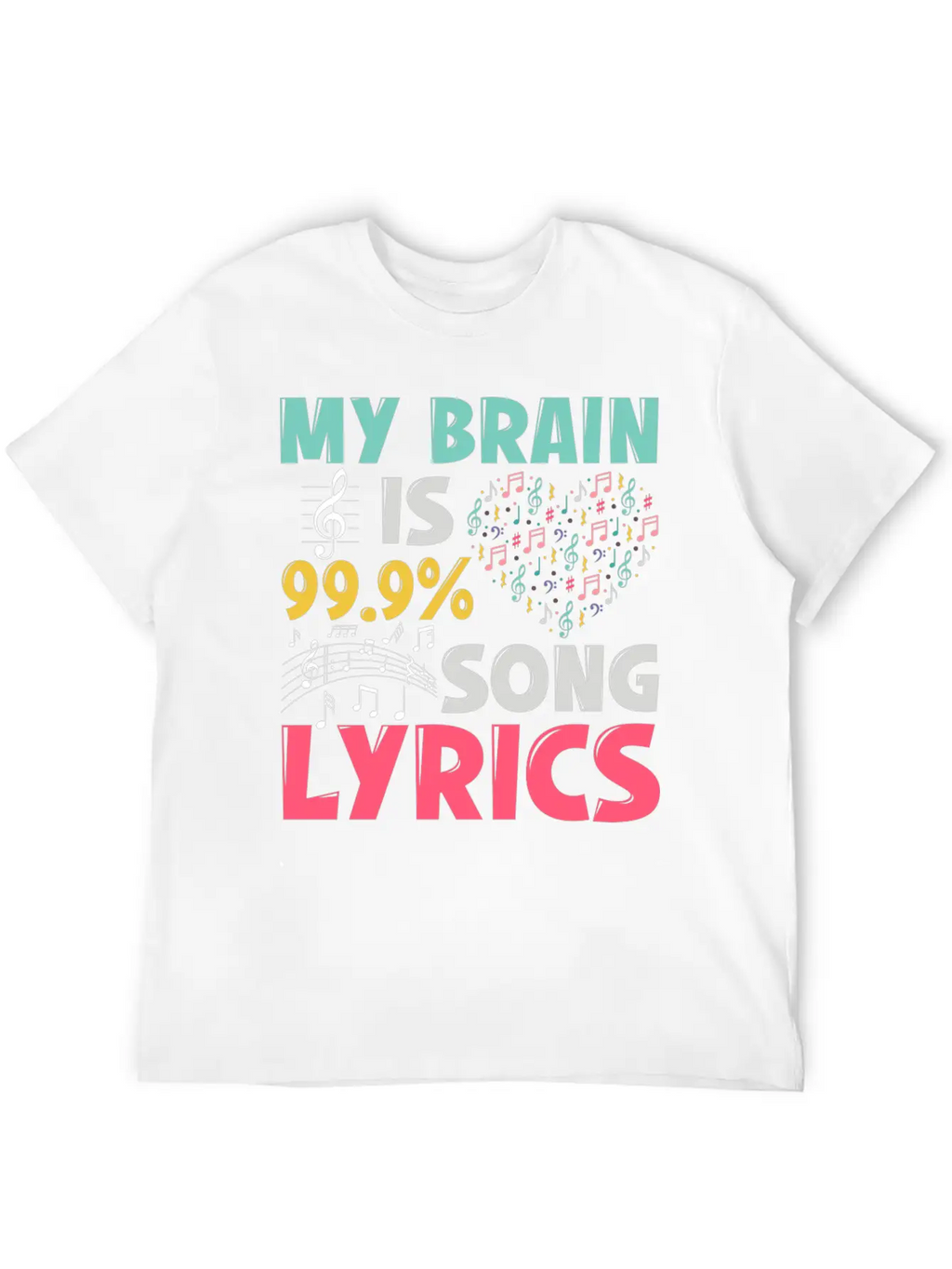 Funny Lyricist Design My Brain Is 99 Song Lyrics Relaxed Everyday Tee – Lightweight And Durable Cotton