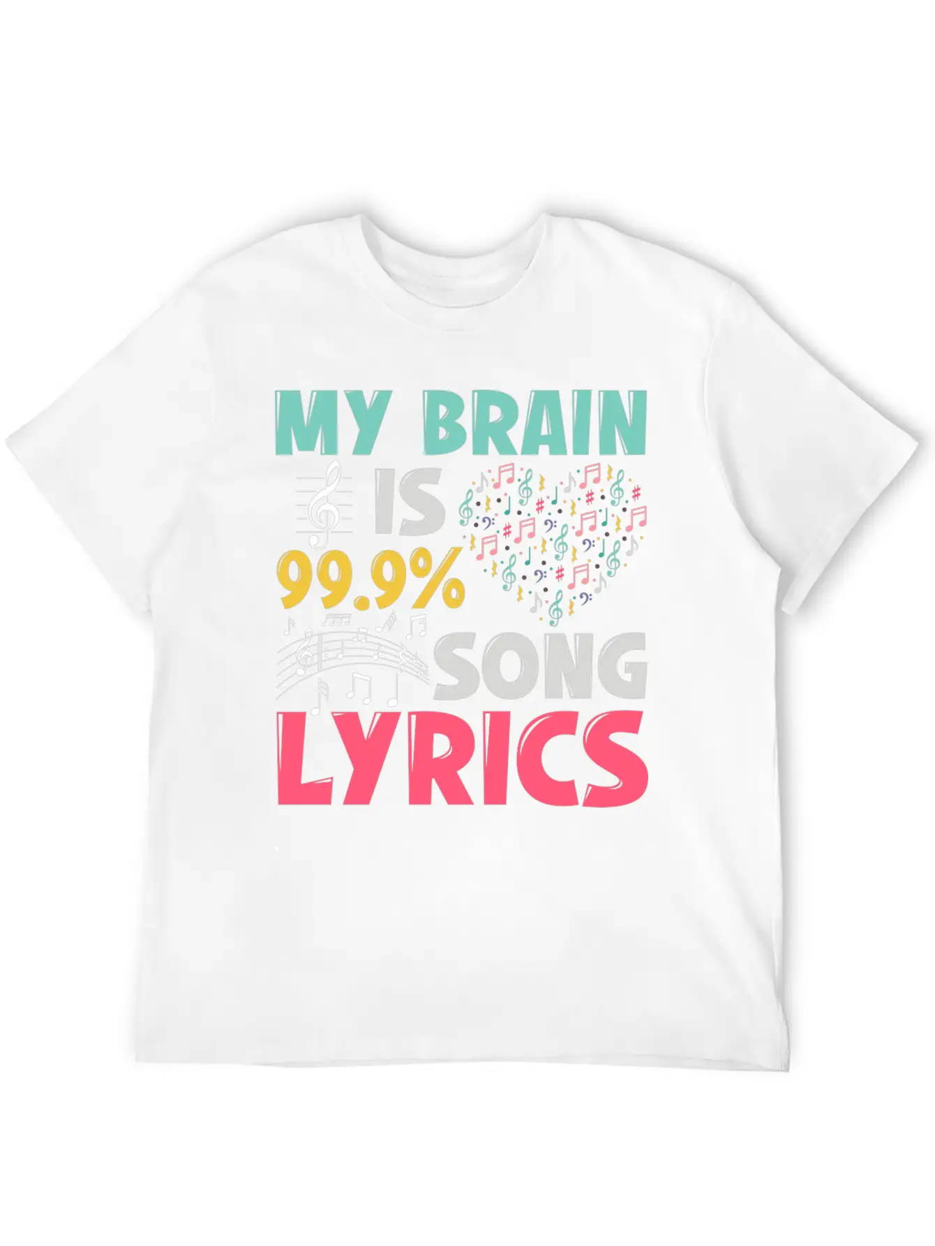 Funny Lyricist Design My Brain Is 99 Song Lyrics Relaxed Everyday Tee – Lightweight And Durable Cotton
