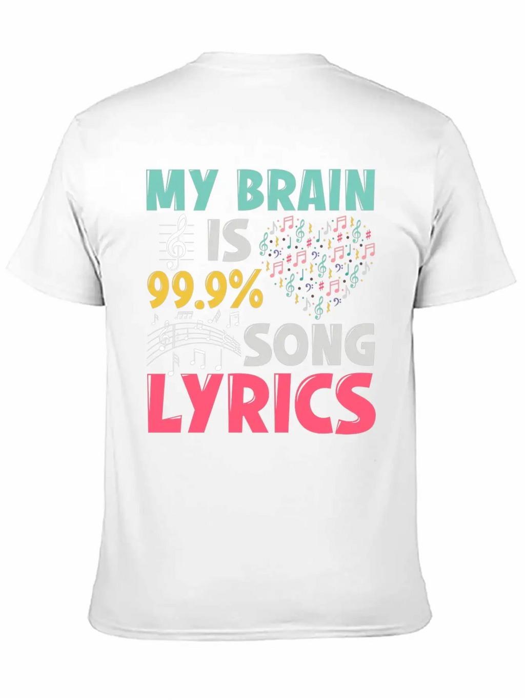 Funny Lyricist Design My Brain Is 99 Song Lyrics Relaxed Everyday Tee – Lightweight And Durable Cotton