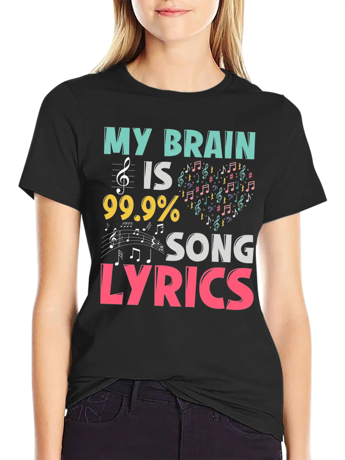 Funny Lyricist Design My Brain Is 99 Song Lyrics Relaxed Everyday Tee – Lightweight And Durable Cotton
