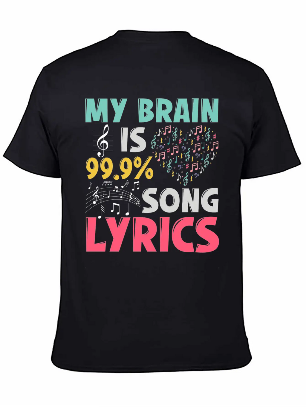Funny Lyricist Design My Brain Is 99 Song Lyrics Relaxed Everyday Tee – Lightweight And Durable Cotton