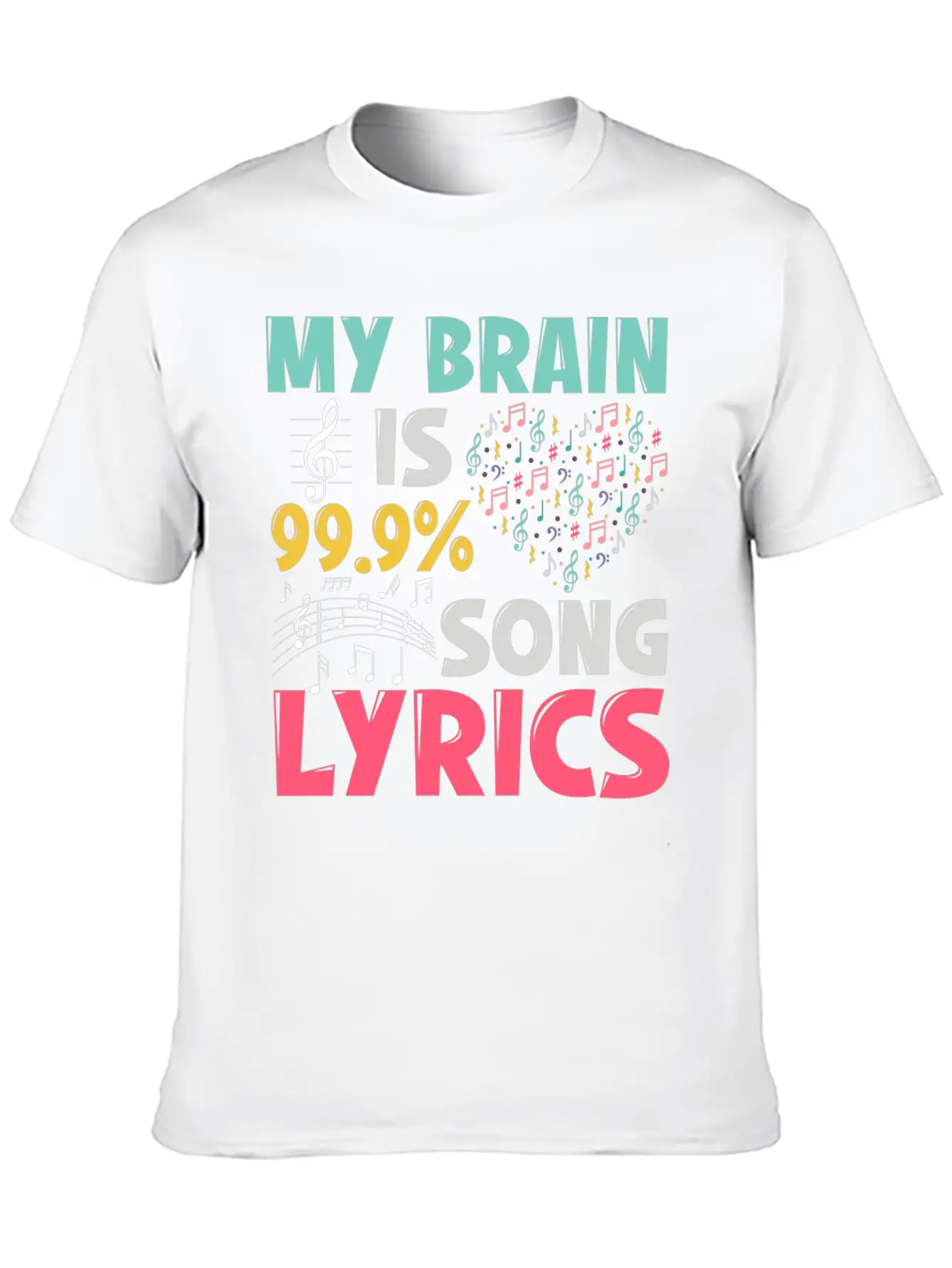 Funny Lyricist Design My Brain Is 99 Song Lyrics Relaxed Everyday Tee – Lightweight And Durable Cotton