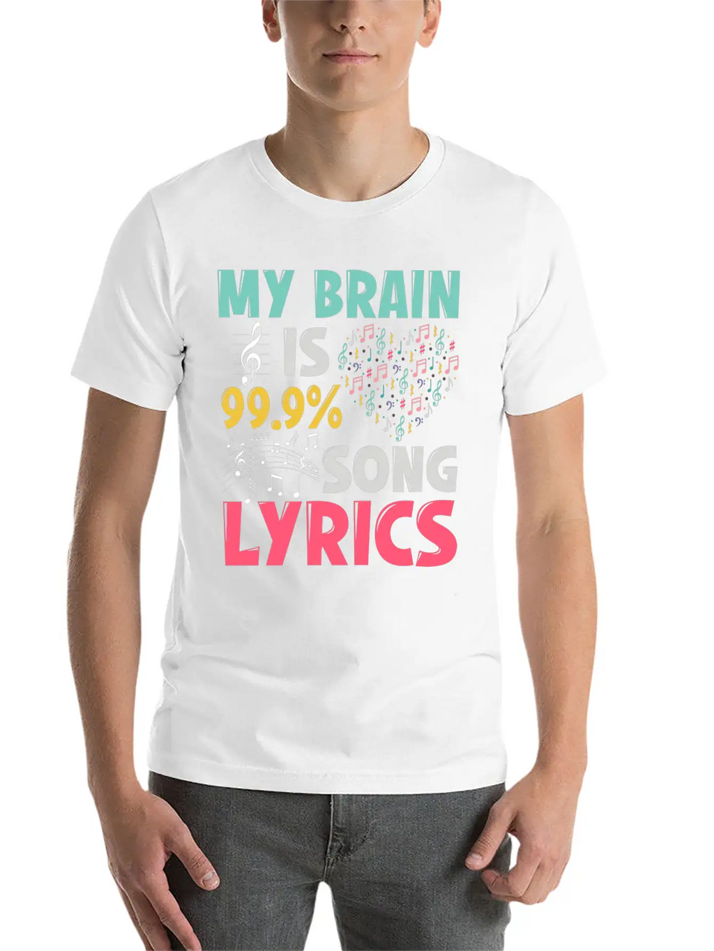 Funny Lyricist Design My Brain Is 99 Song Lyrics Relaxed Everyday Tee – Lightweight And Durable Cotton