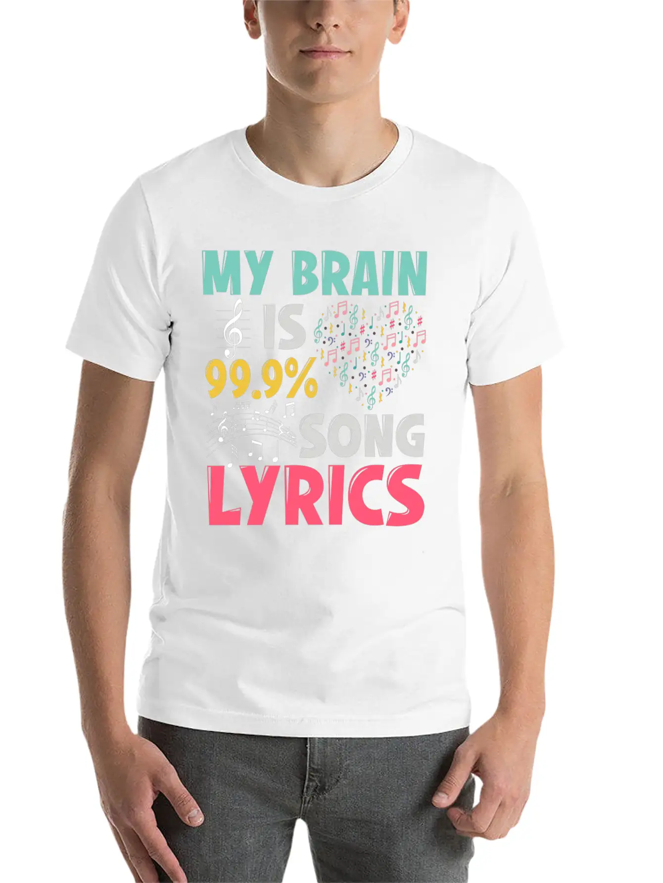 Funny Lyricist Design My Brain Is 99 Song Lyrics Relaxed Everyday Tee – Lightweight And Durable Cotton