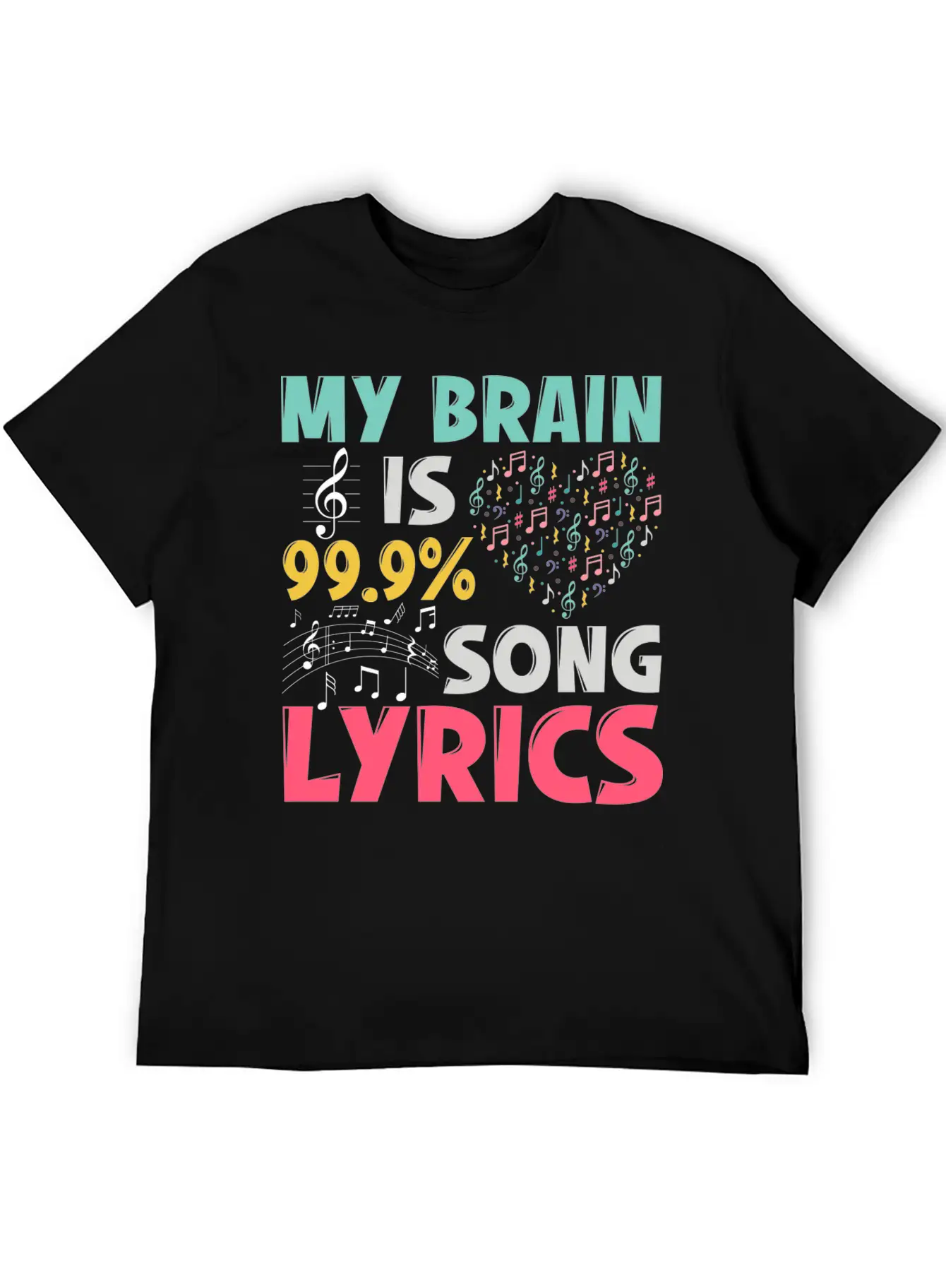 Funny Lyricist Design My Brain Is 99 Song Lyrics Relaxed Everyday Tee – Lightweight And Durable Cotton