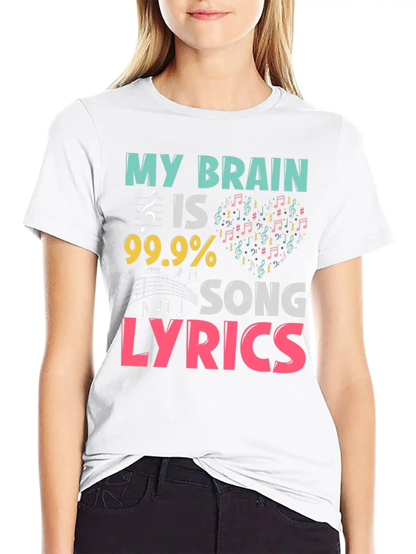 Funny Lyricist Design My Brain Is 99 Song Lyrics Relaxed Everyday Tee – Lightweight And Durable Cotton